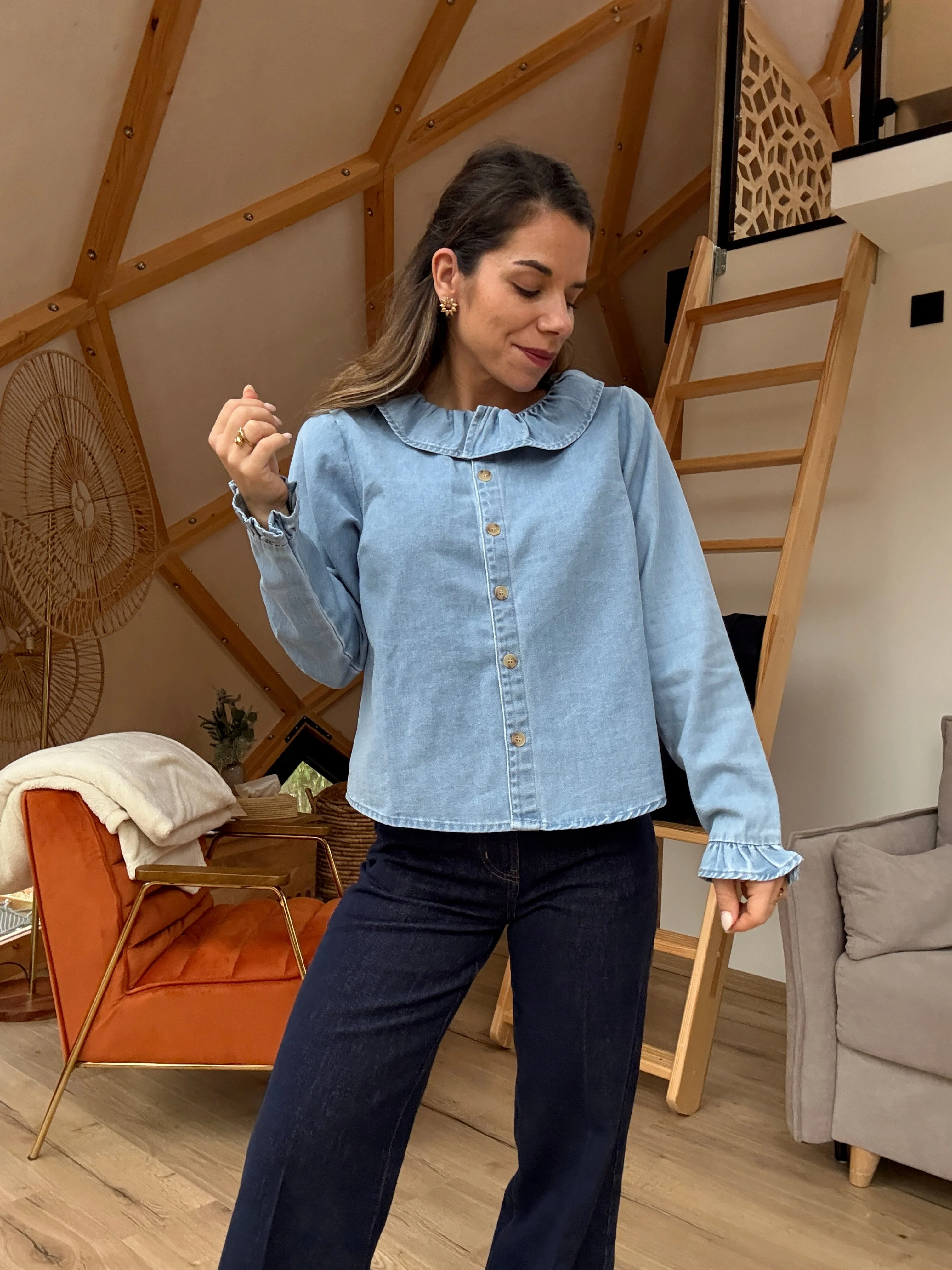 Blouse Pia Denim Clair - Image 7