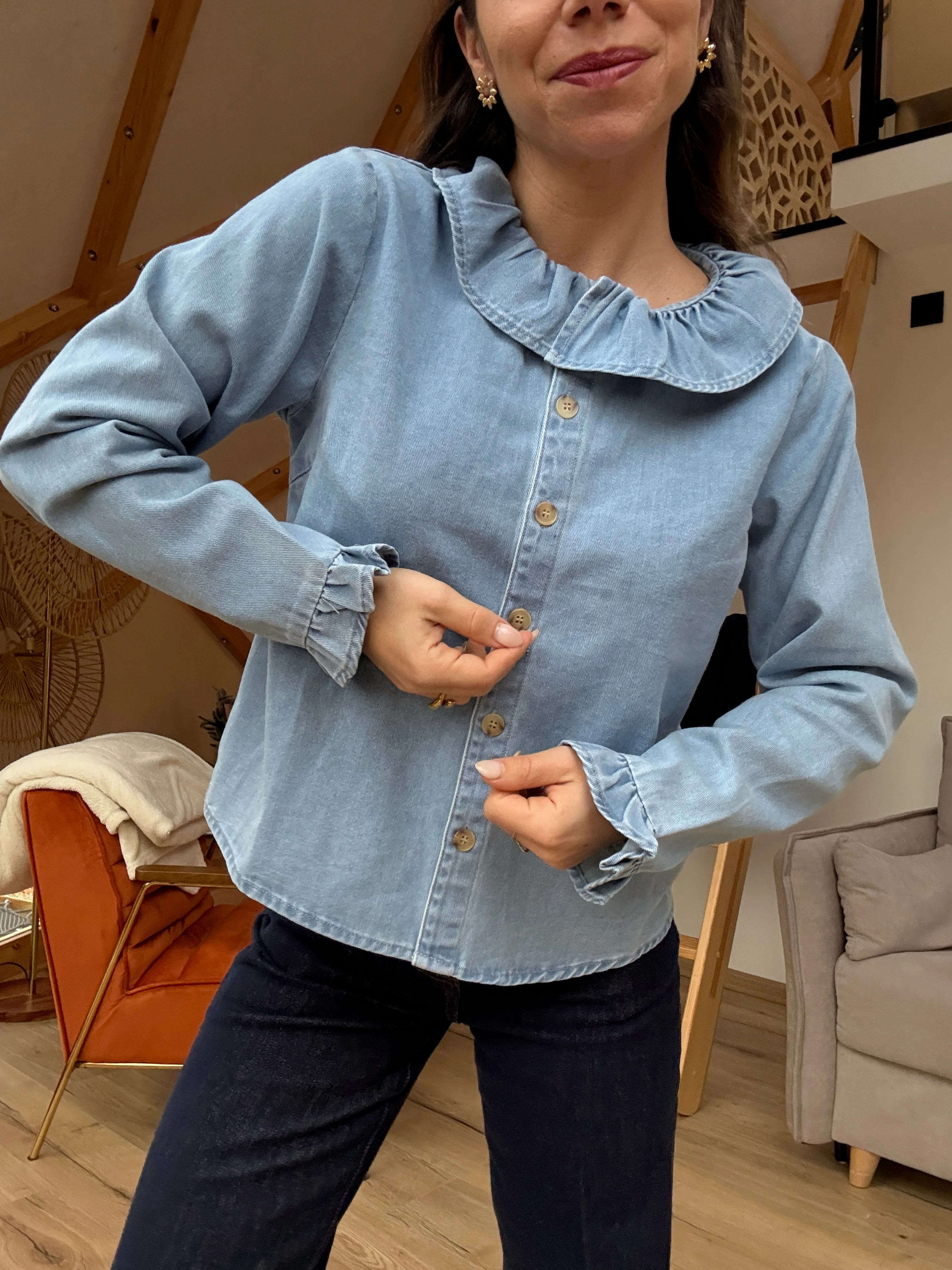 Blouse Pia Denim Clair - Image 8