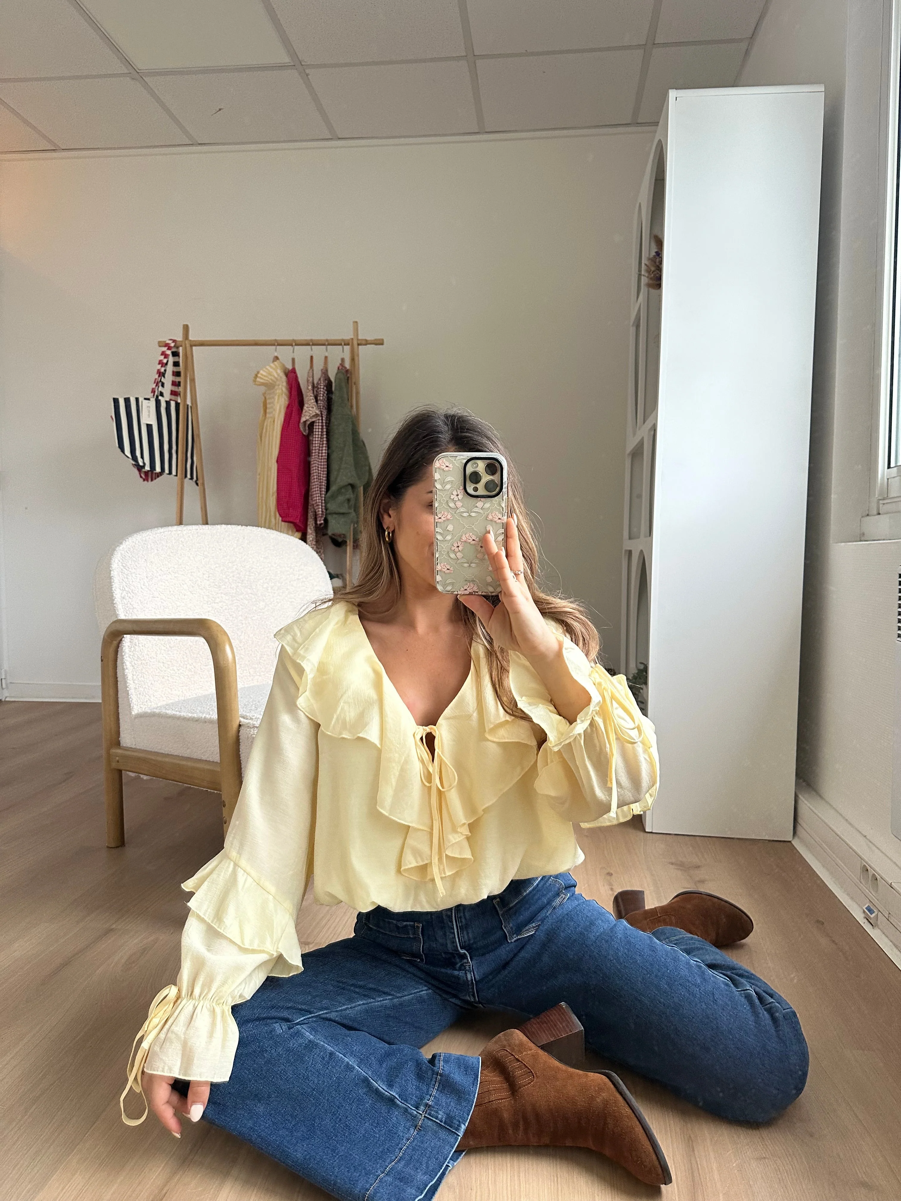 Blouse Iris Jaune Pâle - Image 16