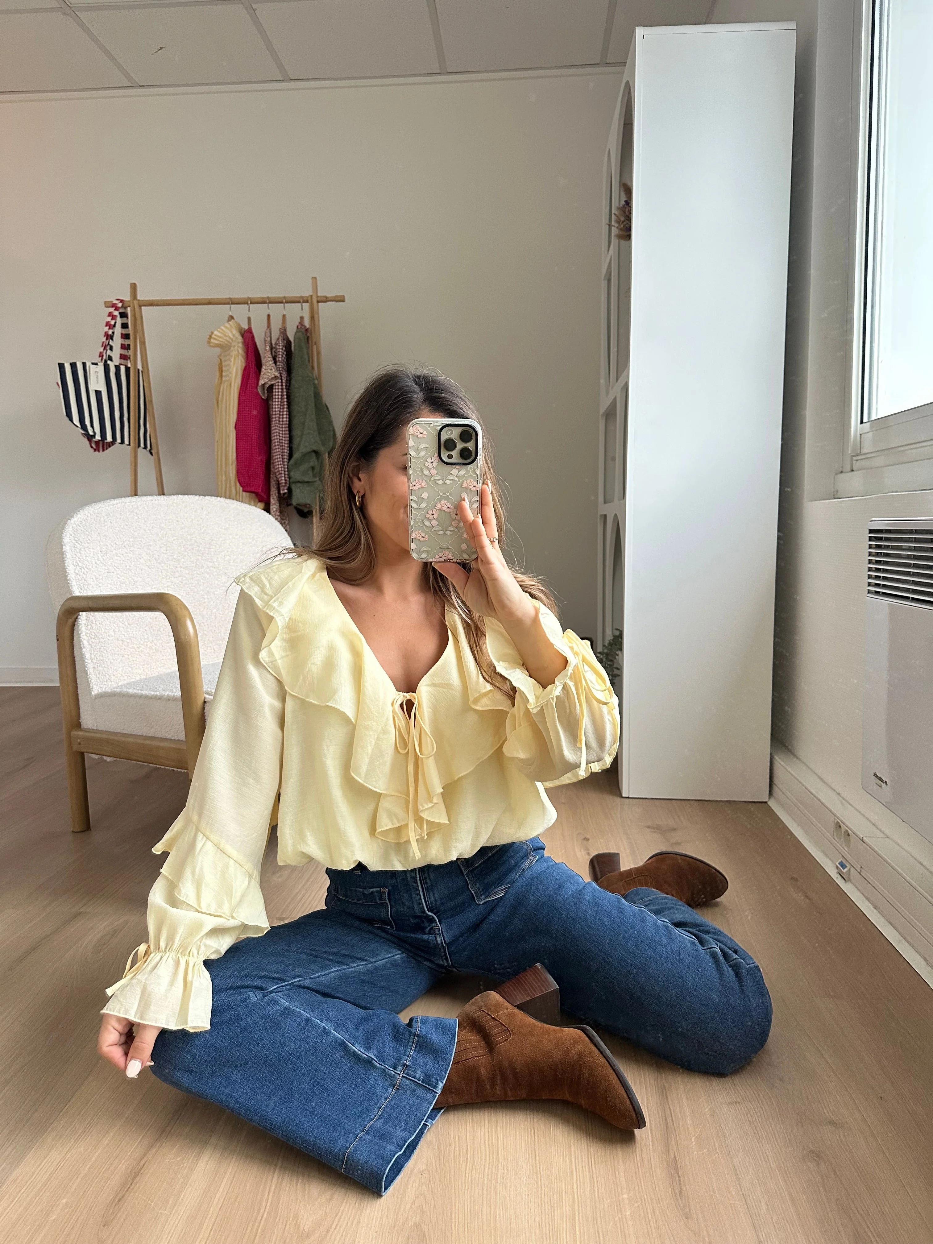 Blouse Iris Jaune Pâle - Image 4