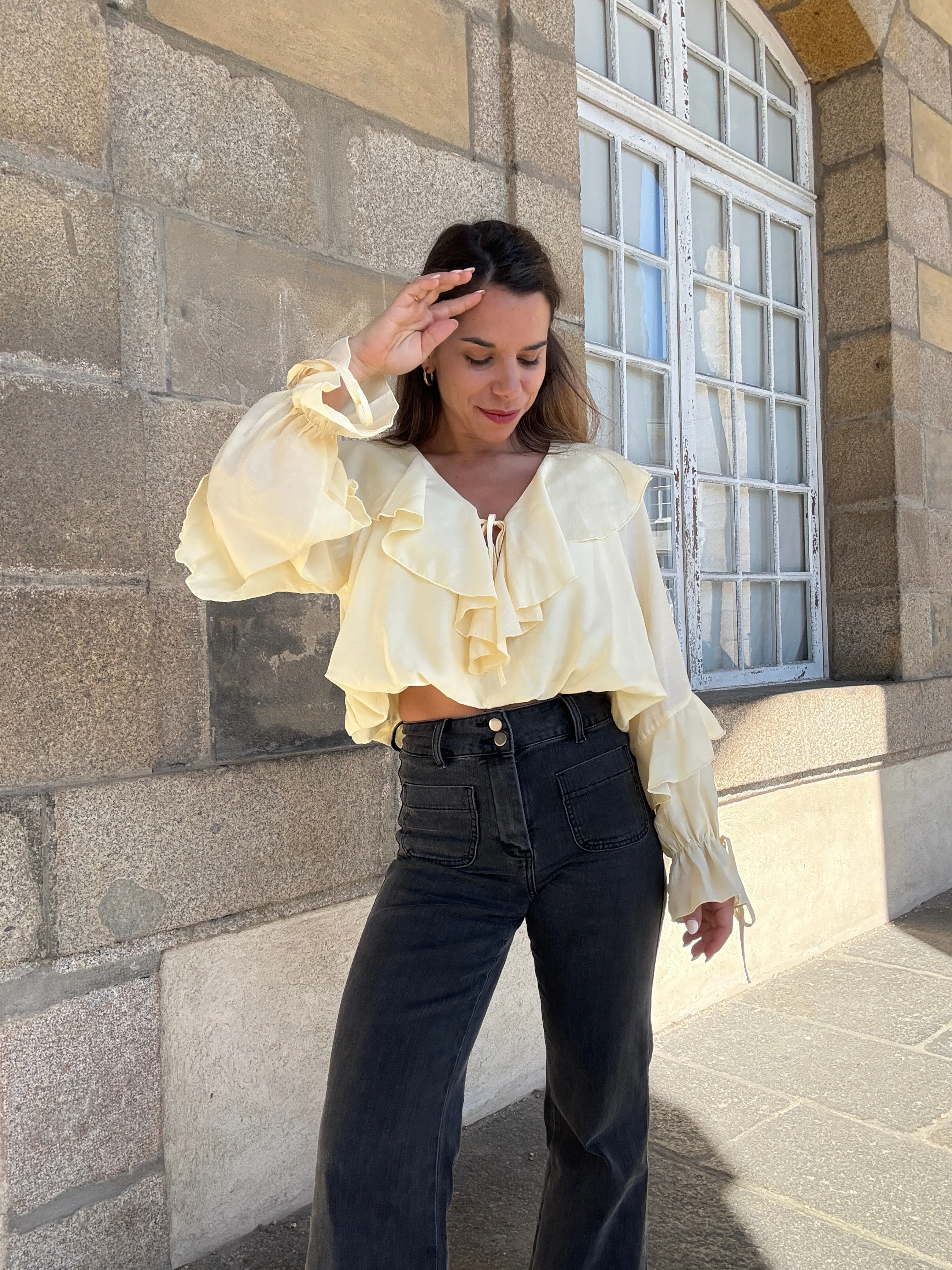Blouse Iris Jaune Pâle - Image 9
