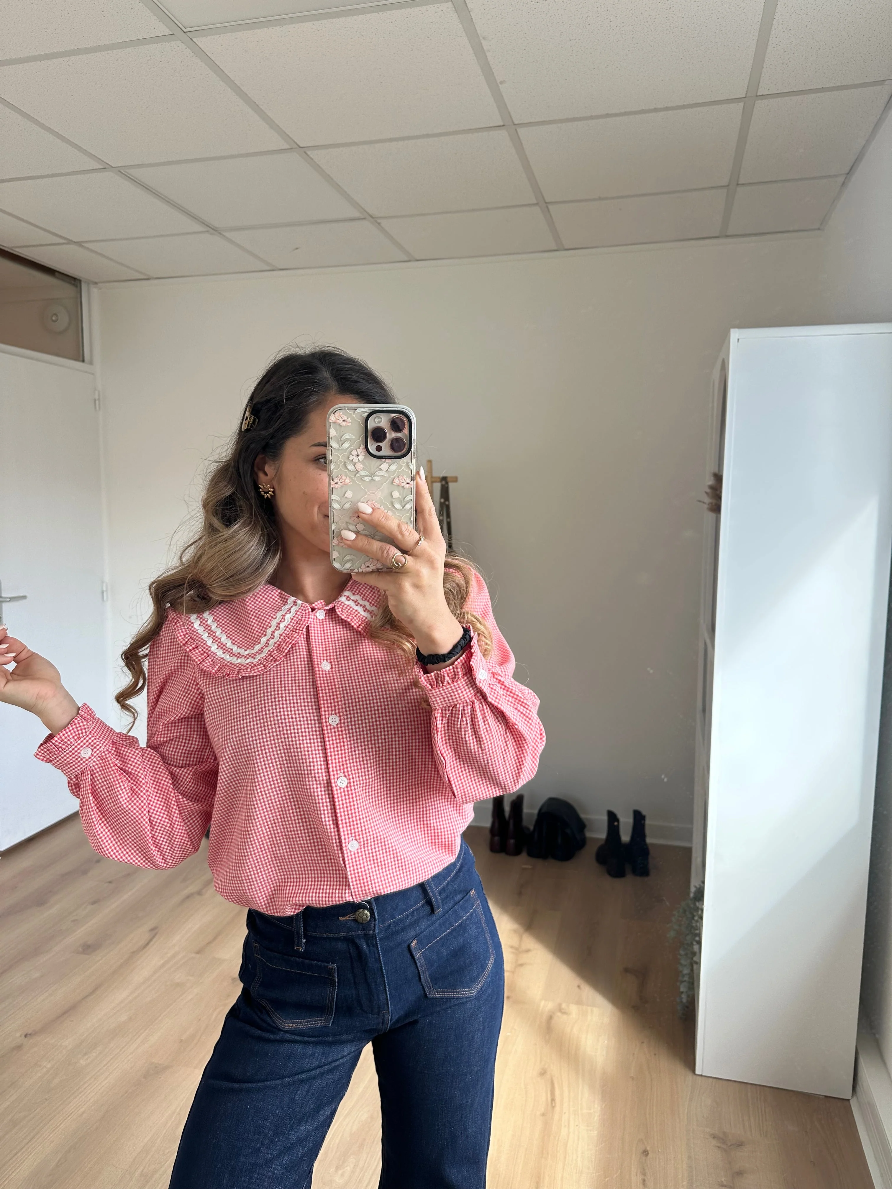 Blouse Vichy Col Claudine Anaëlle - Image 10