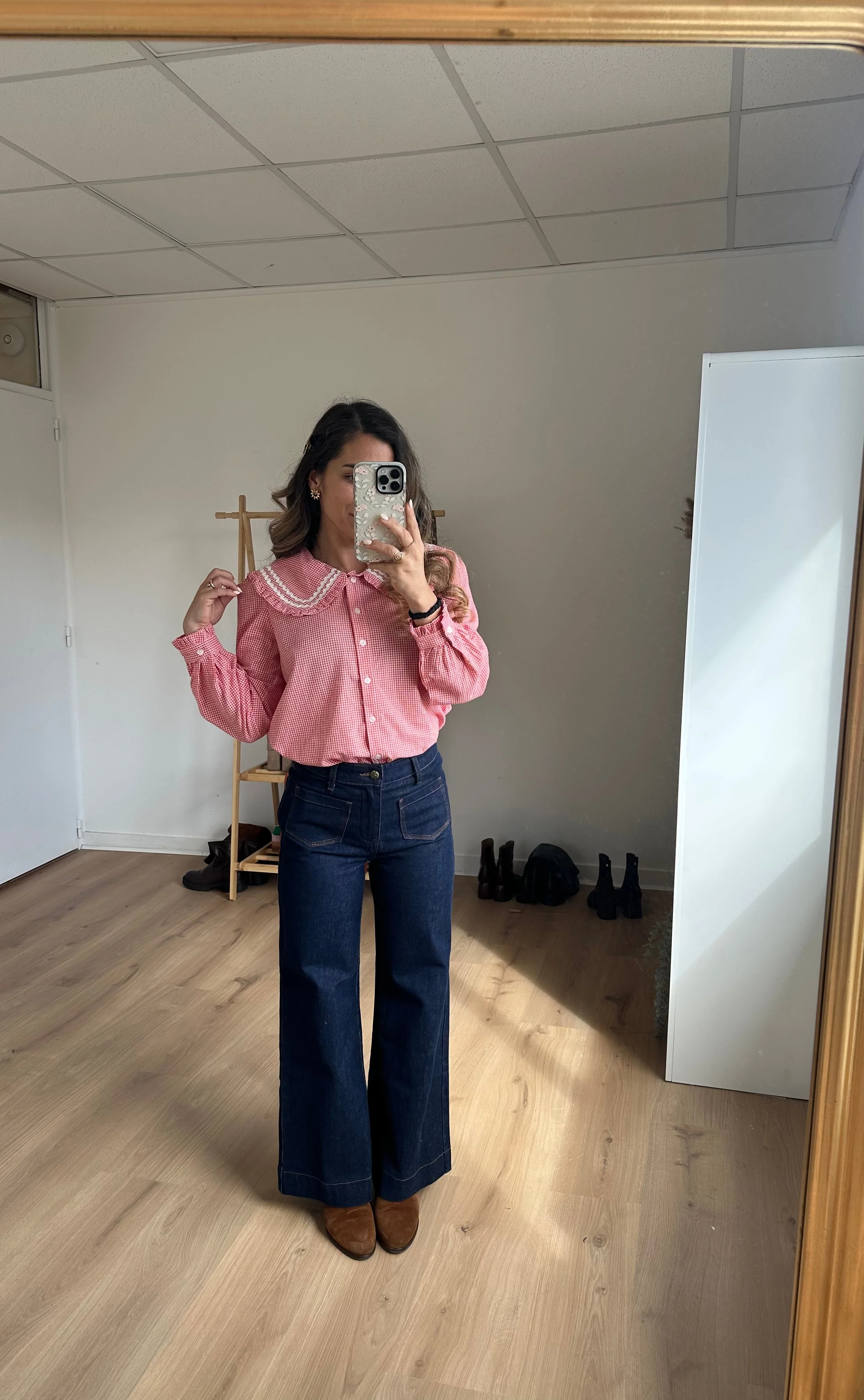 Blouse Vichy Col Claudine Anaëlle - Image 11