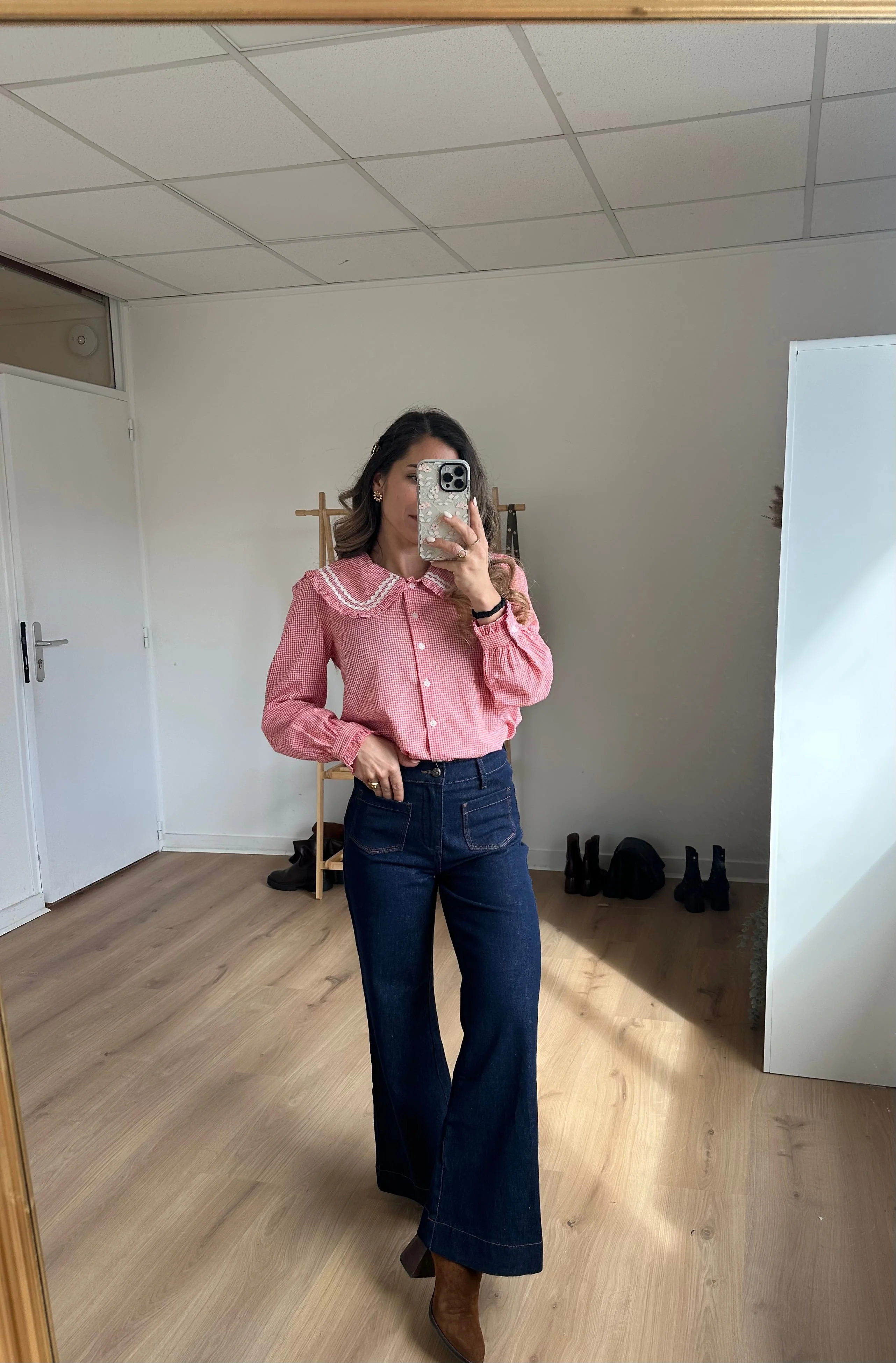 Blouse Vichy Col Claudine Anaëlle - Image 13