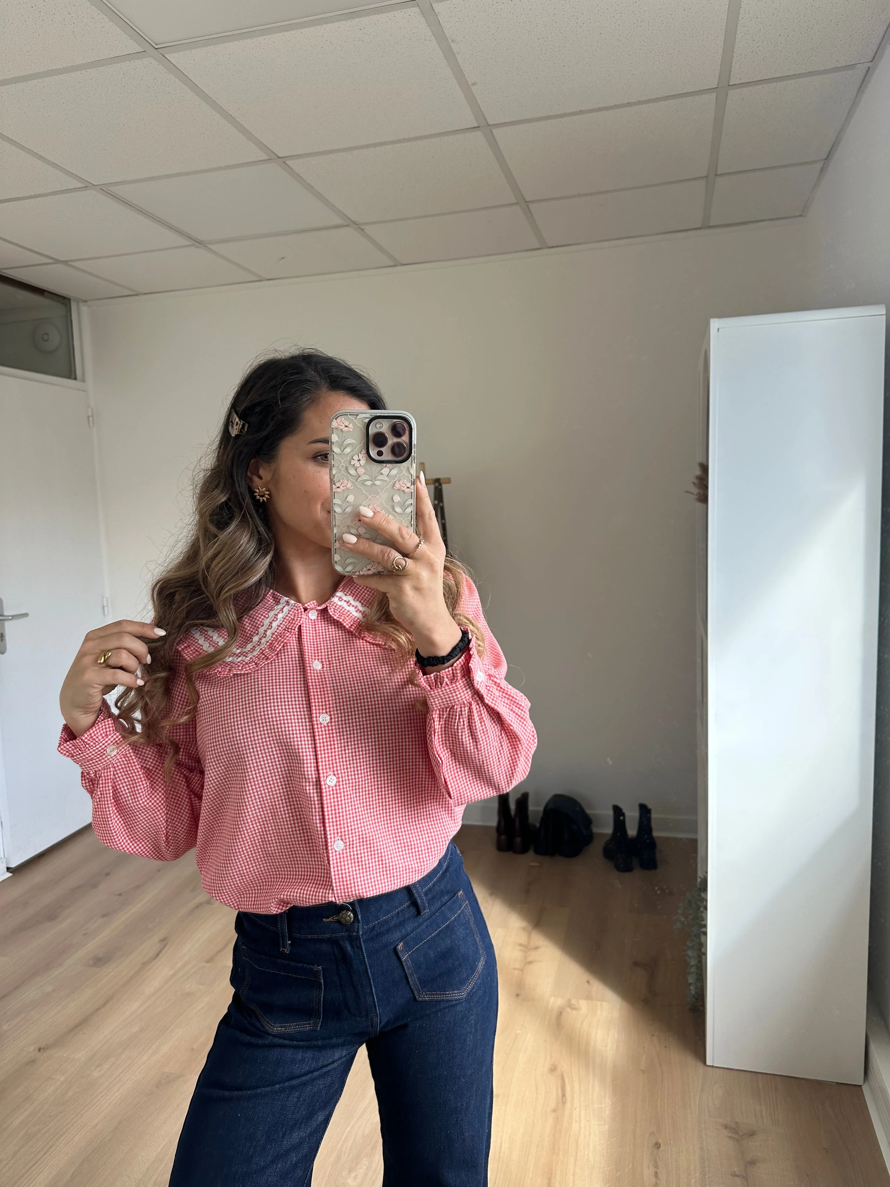 Blouse Vichy Col Claudine Anaëlle - Image 14