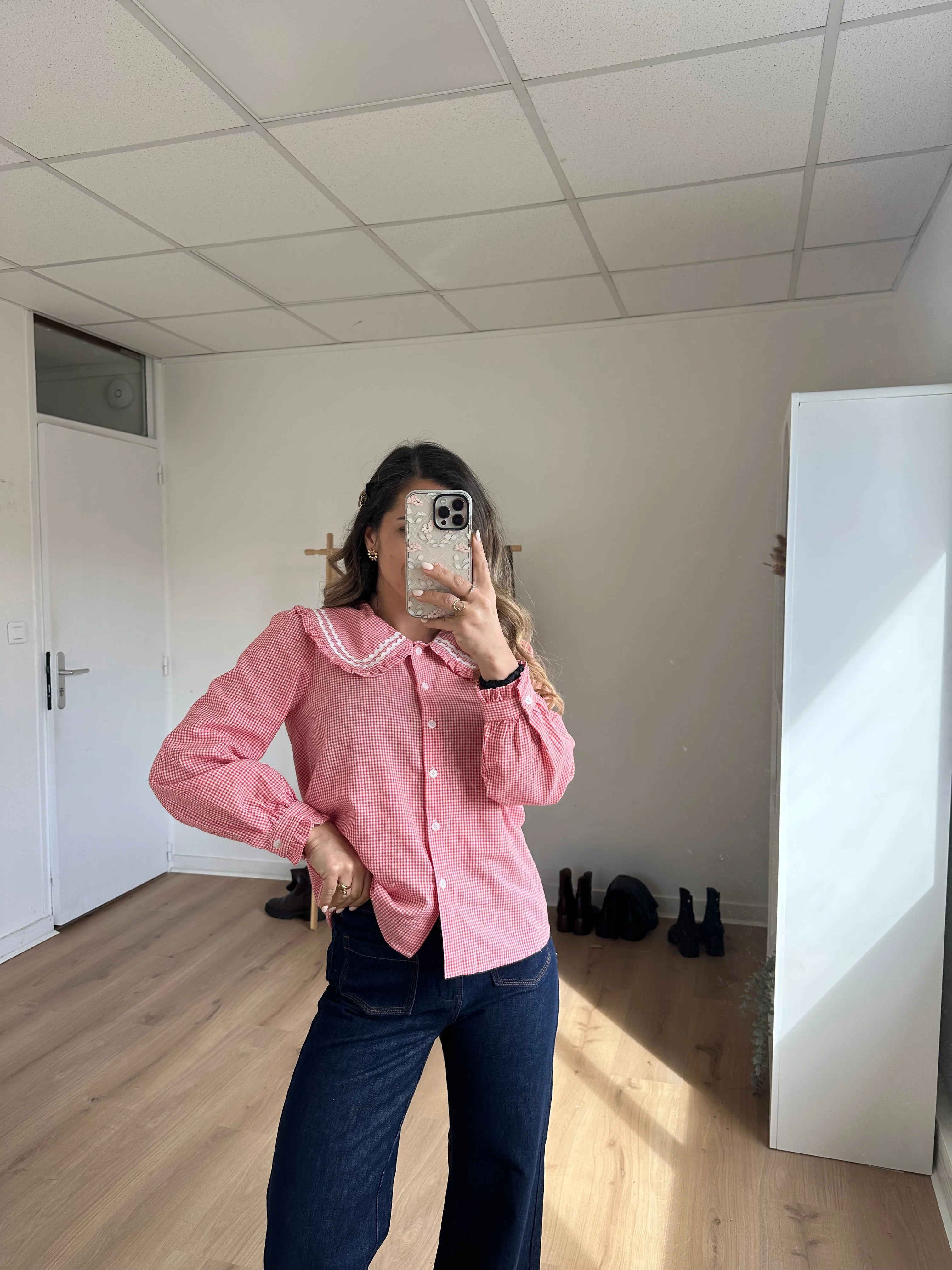 Blouse Vichy Col Claudine Anaëlle - Image 16