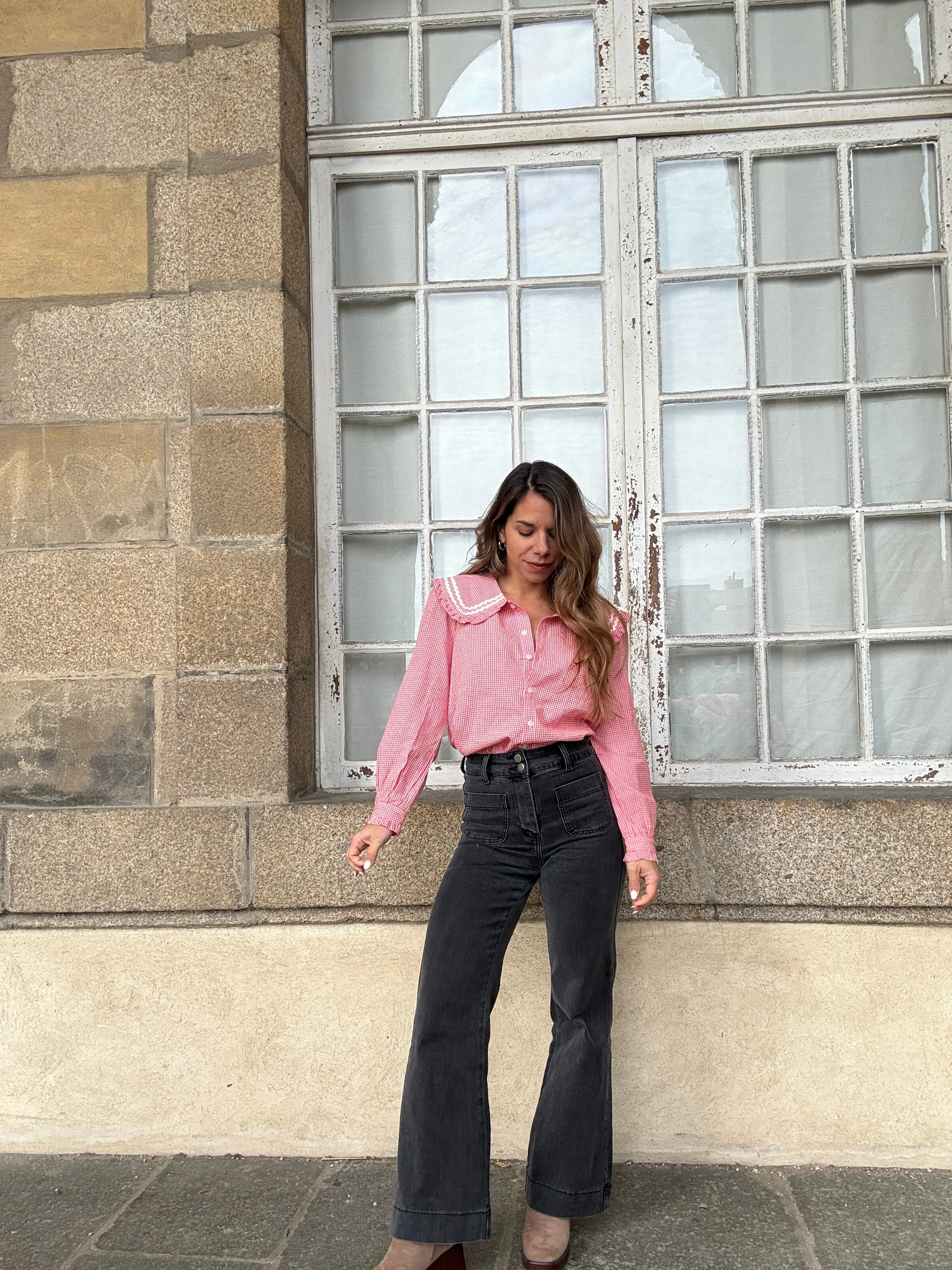 Blouse Vichy Col Claudine Anaëlle - Image 7