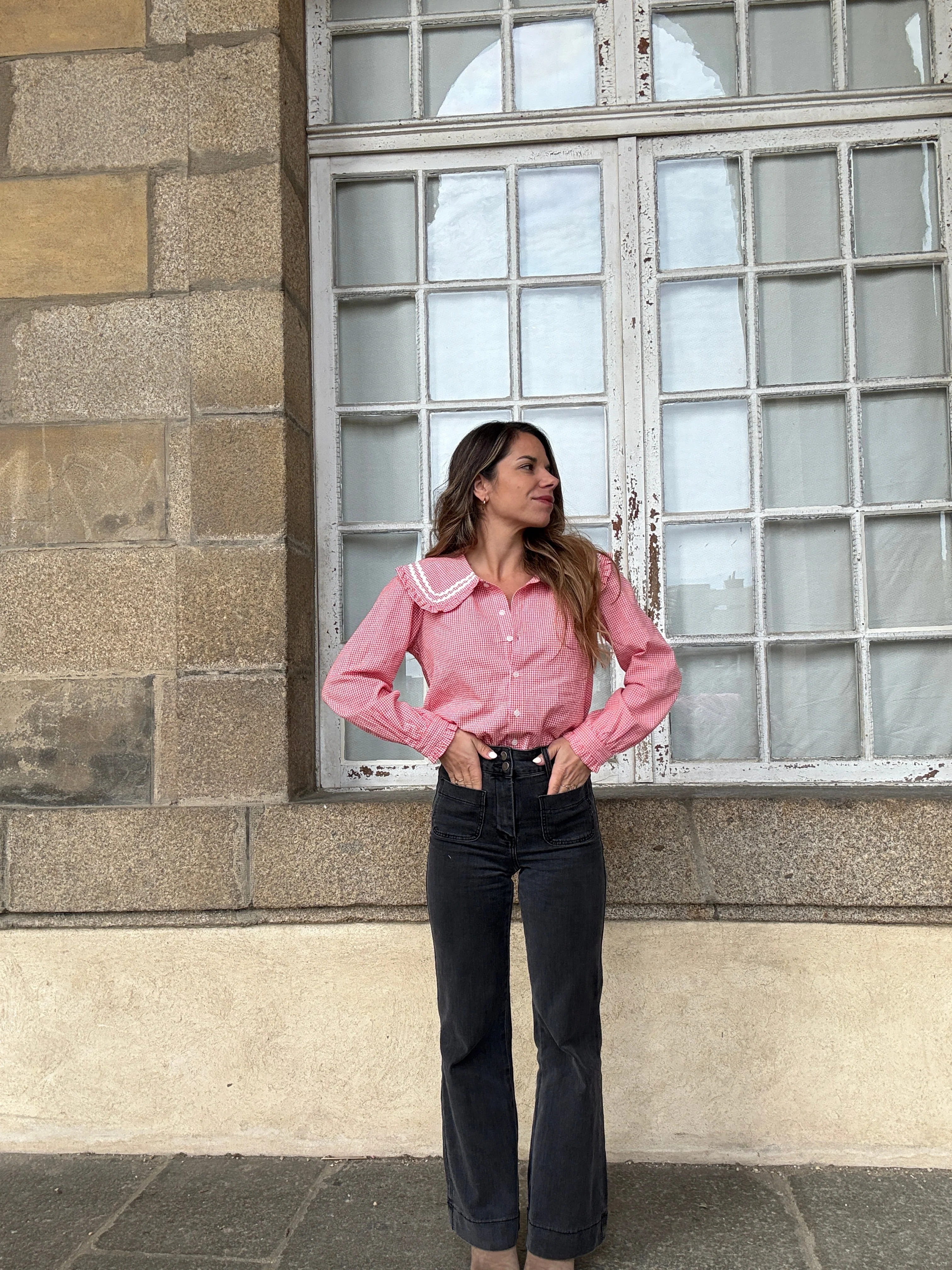 Blouse Vichy Col Claudine Anaëlle - Image 9