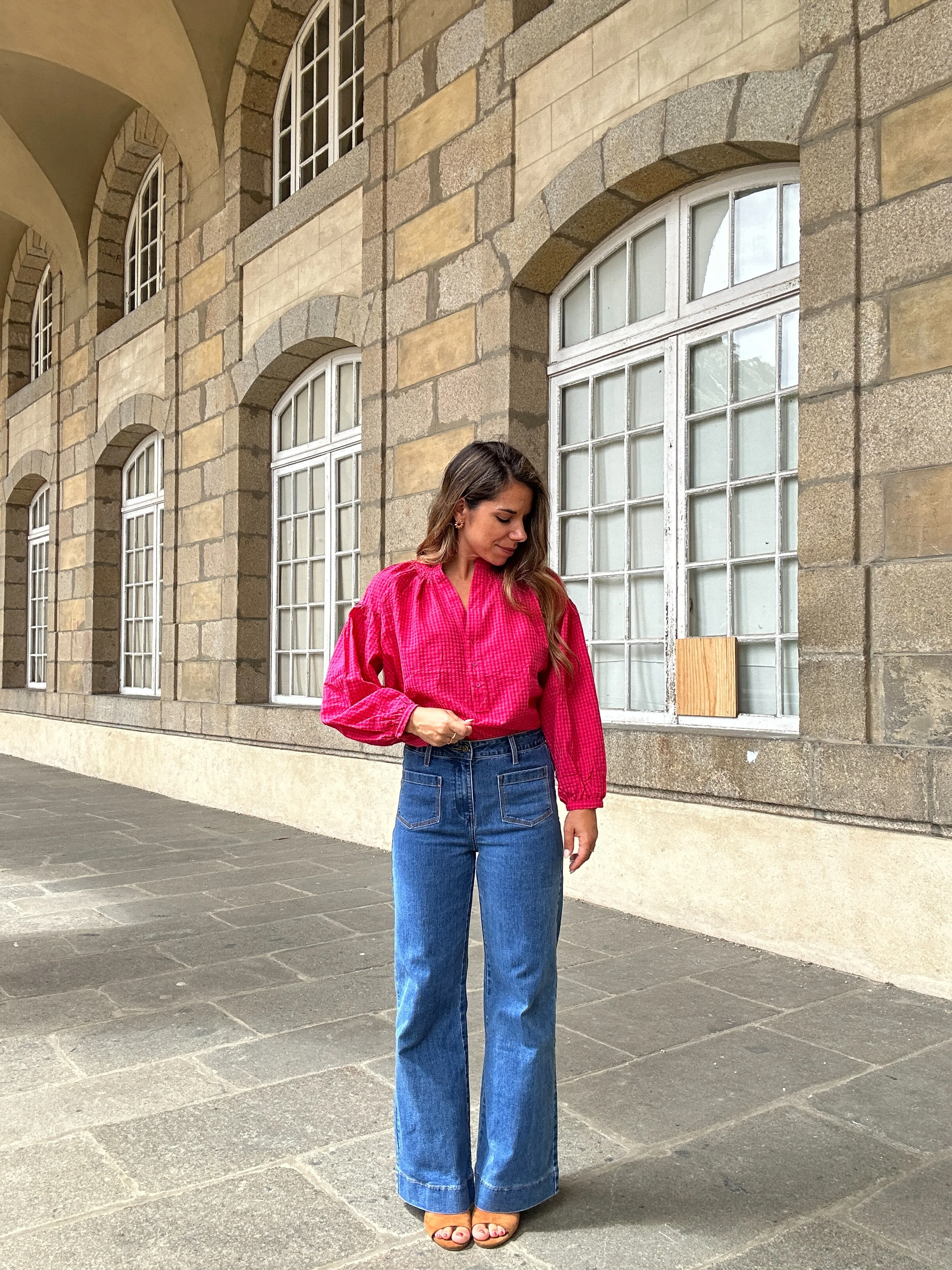 Blouse Vichy Fushia Clothilde - Image 6