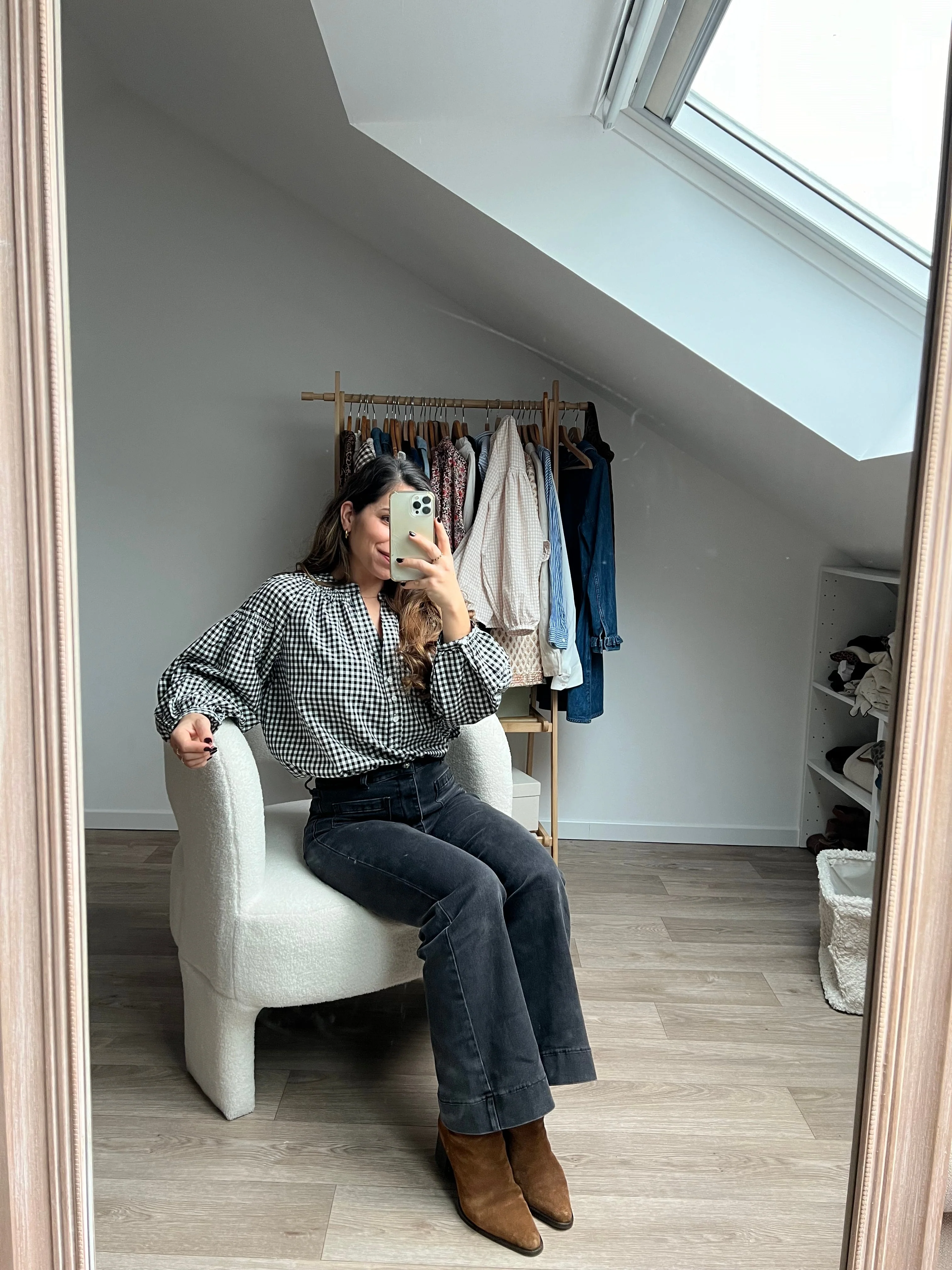 Blouse Vichy Noire Clothilde - Image 11