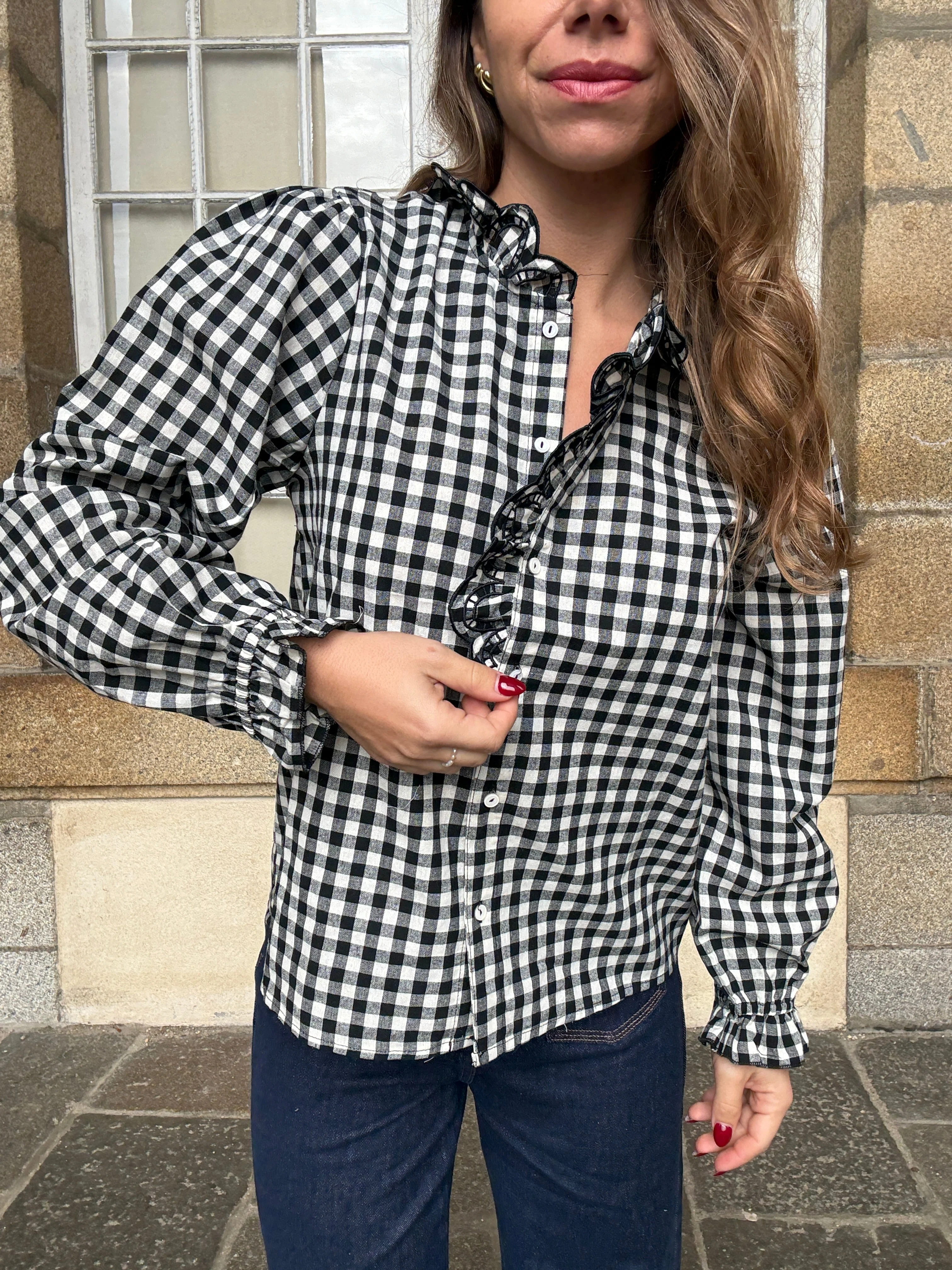 Blouse Vichy Noire Léonor - Image 11
