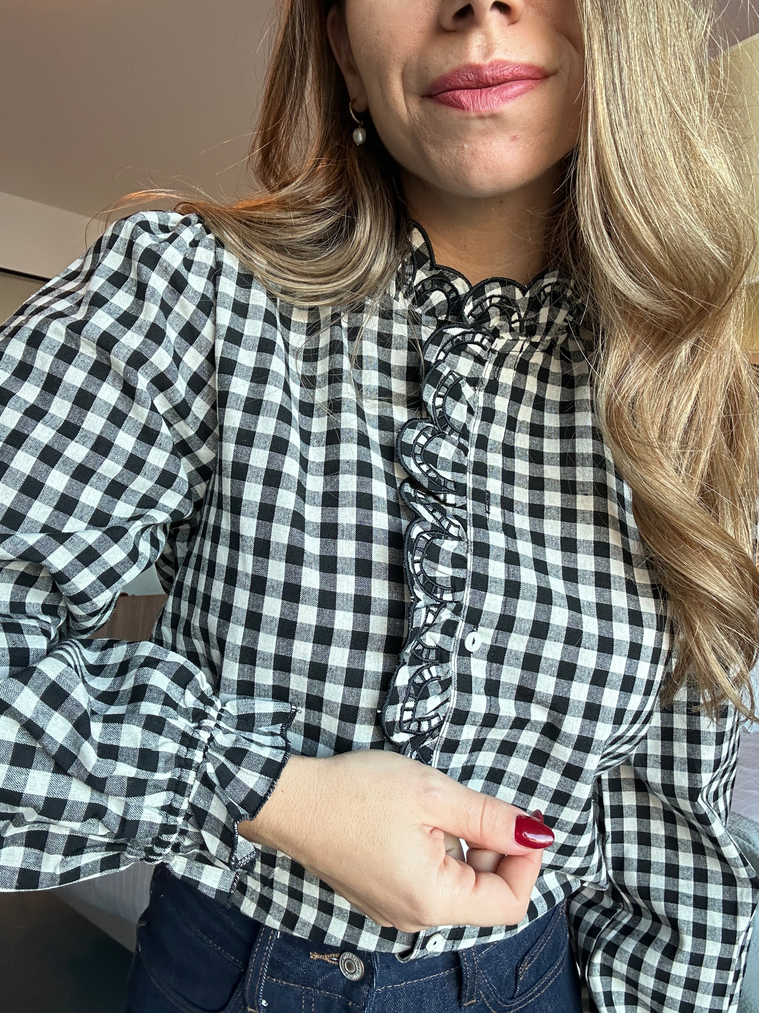 Blouse Vichy Noire Léonor - Image 18