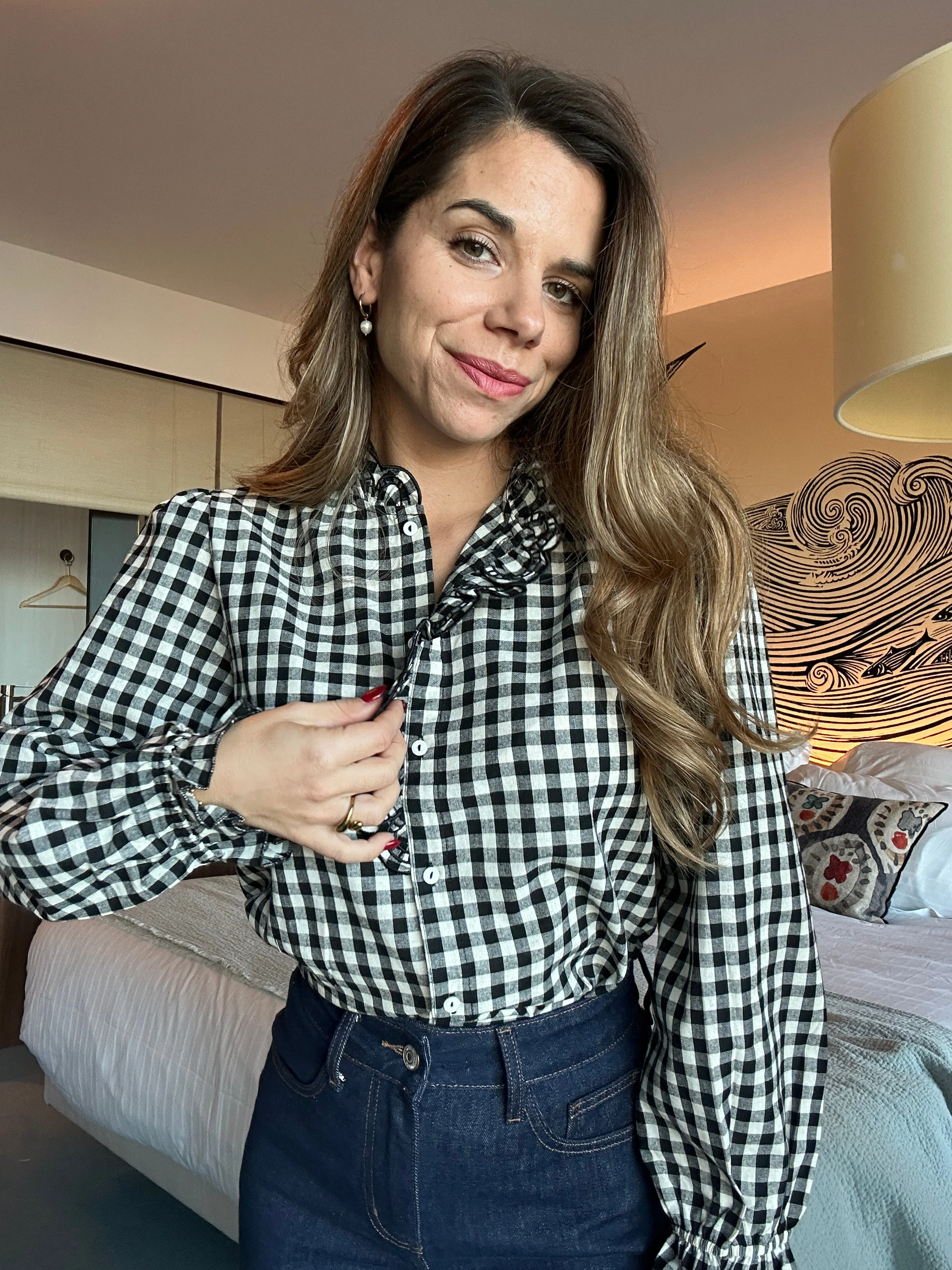 Blouse Vichy Noire Léonor - Image 19