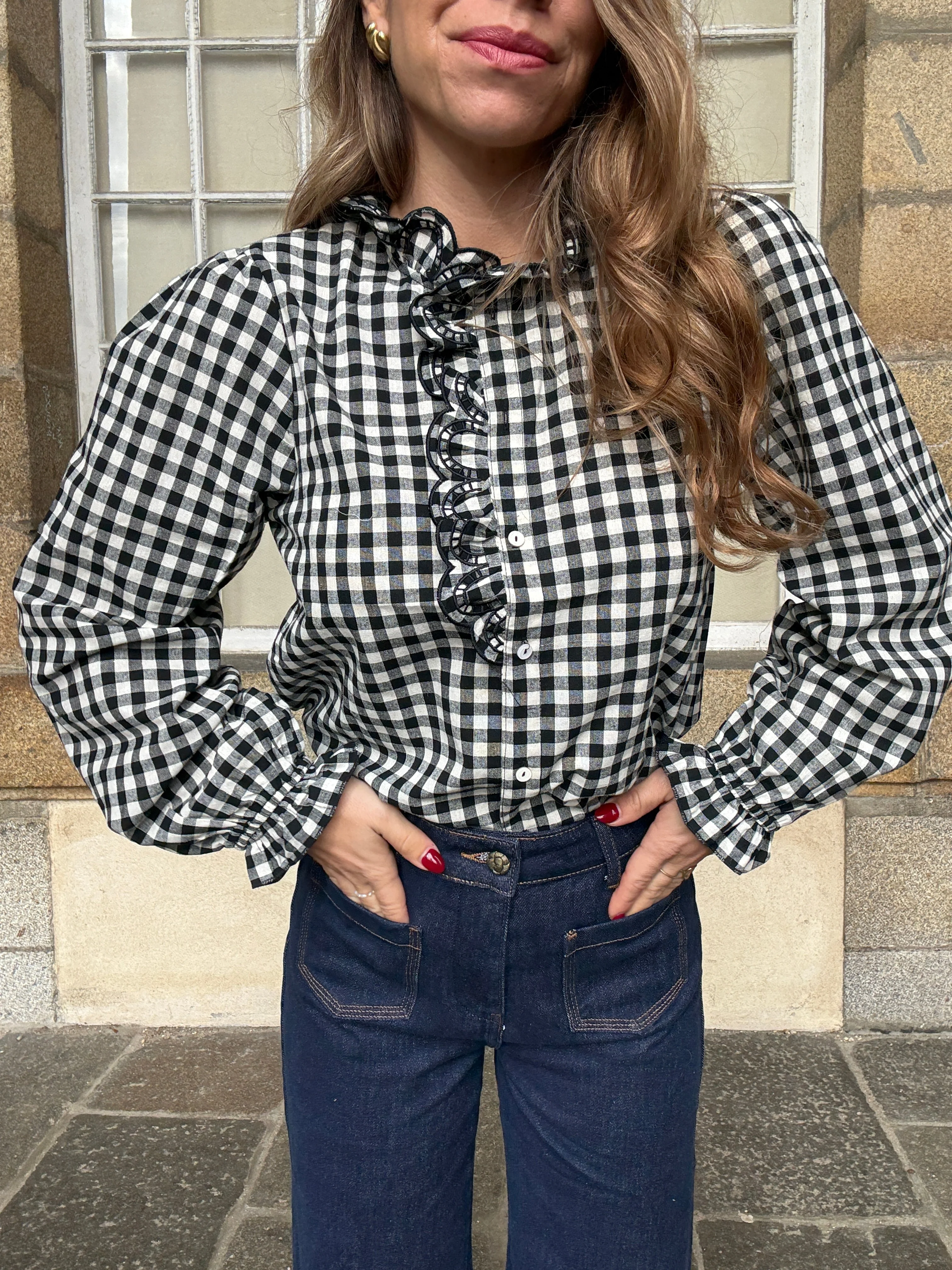 Blouse Vichy Noire Léonor - Image 5