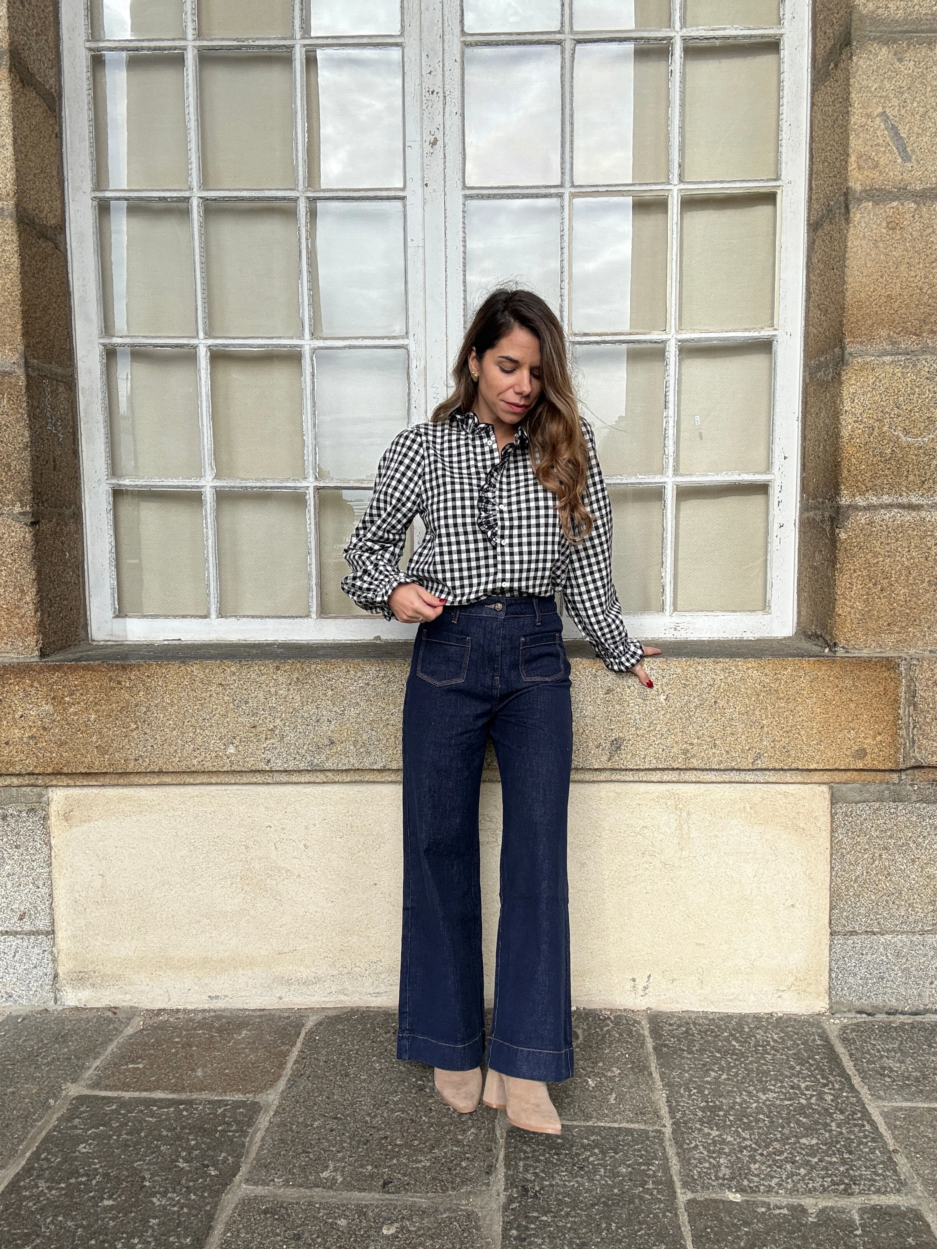 Blouse Vichy Noire Léonor - Image 9