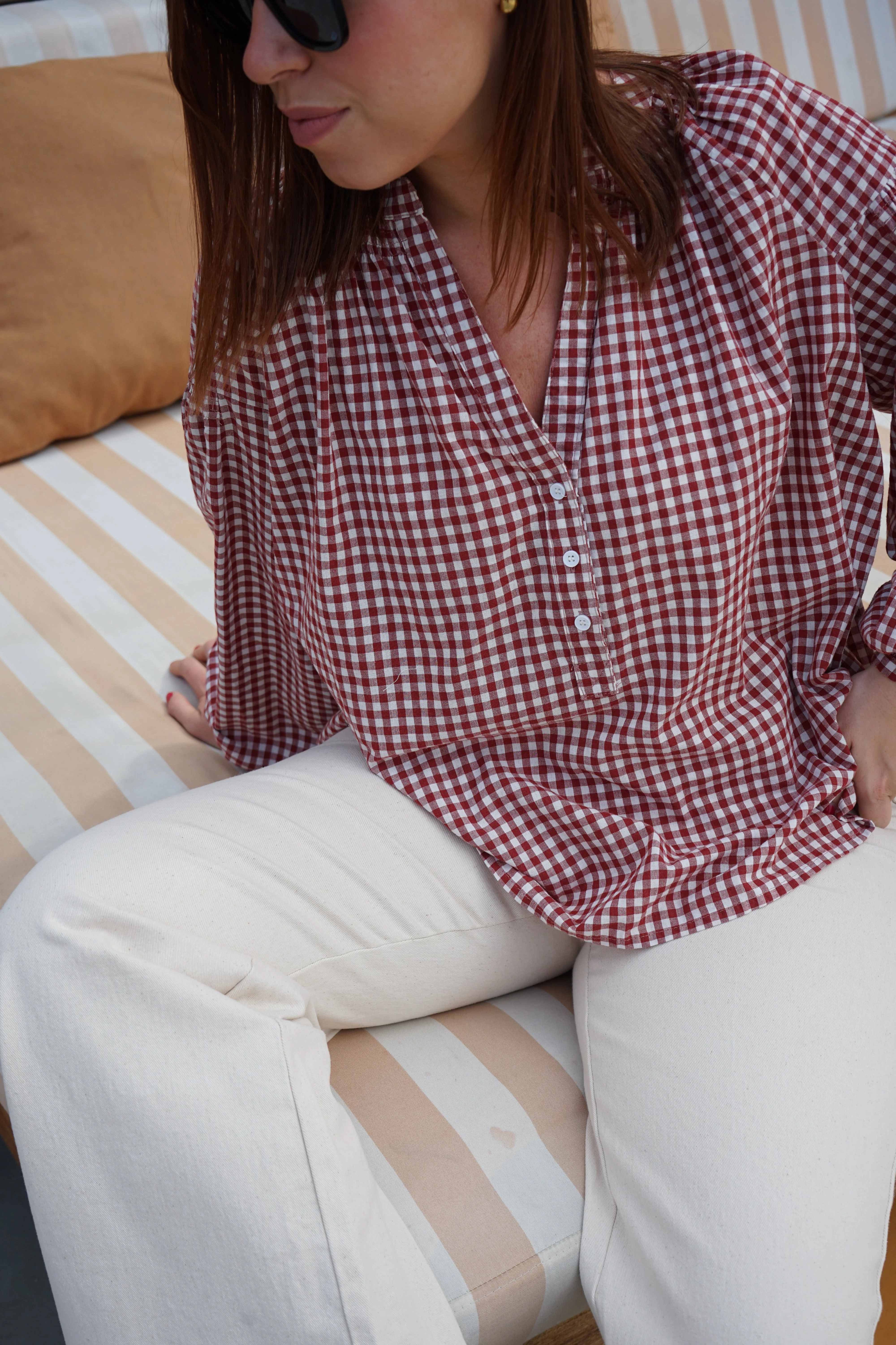 Blouse Vichy Rouge Clothilde - Image 3