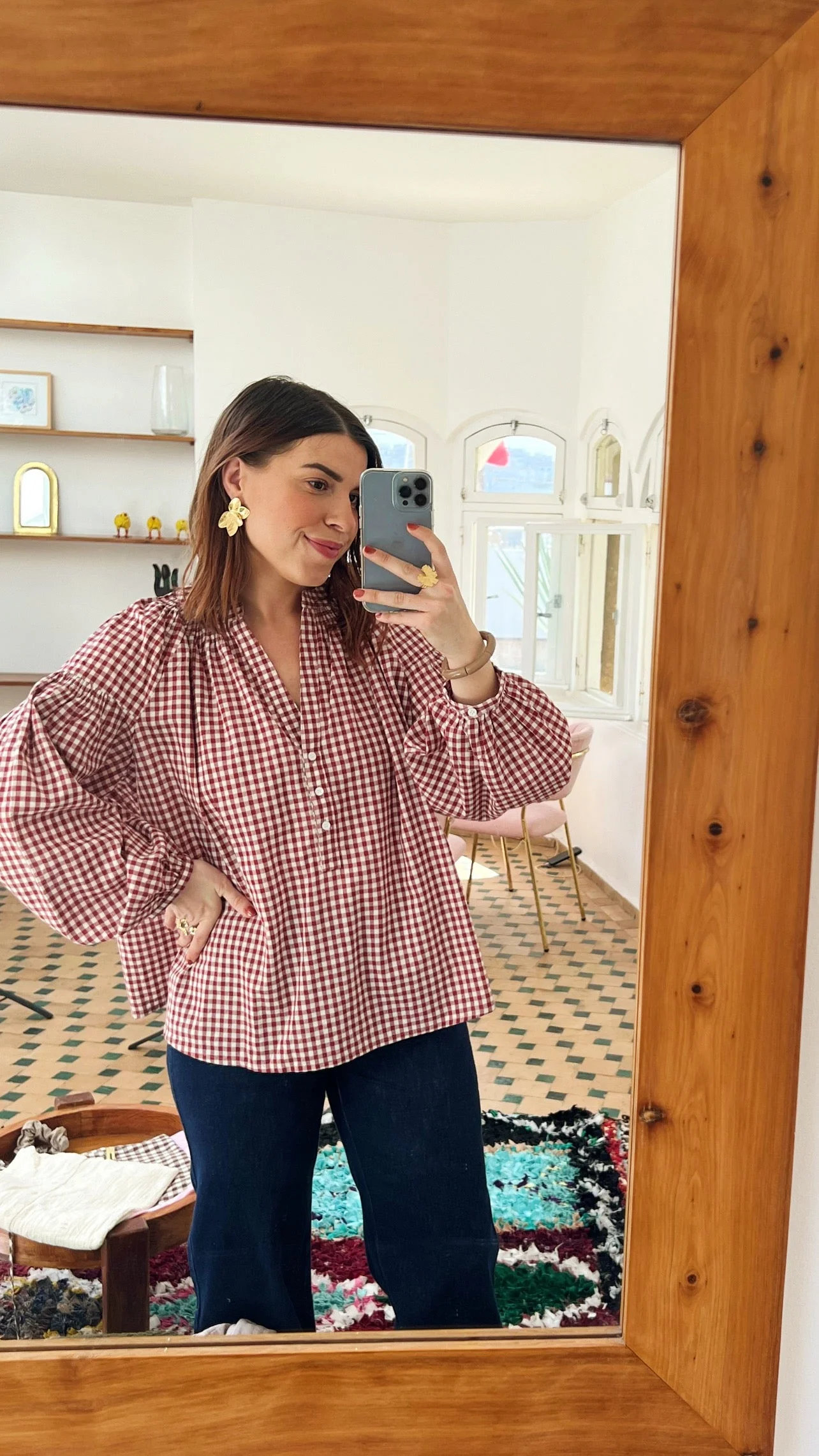 Blouse Vichy Rouge Clothilde - Image 4