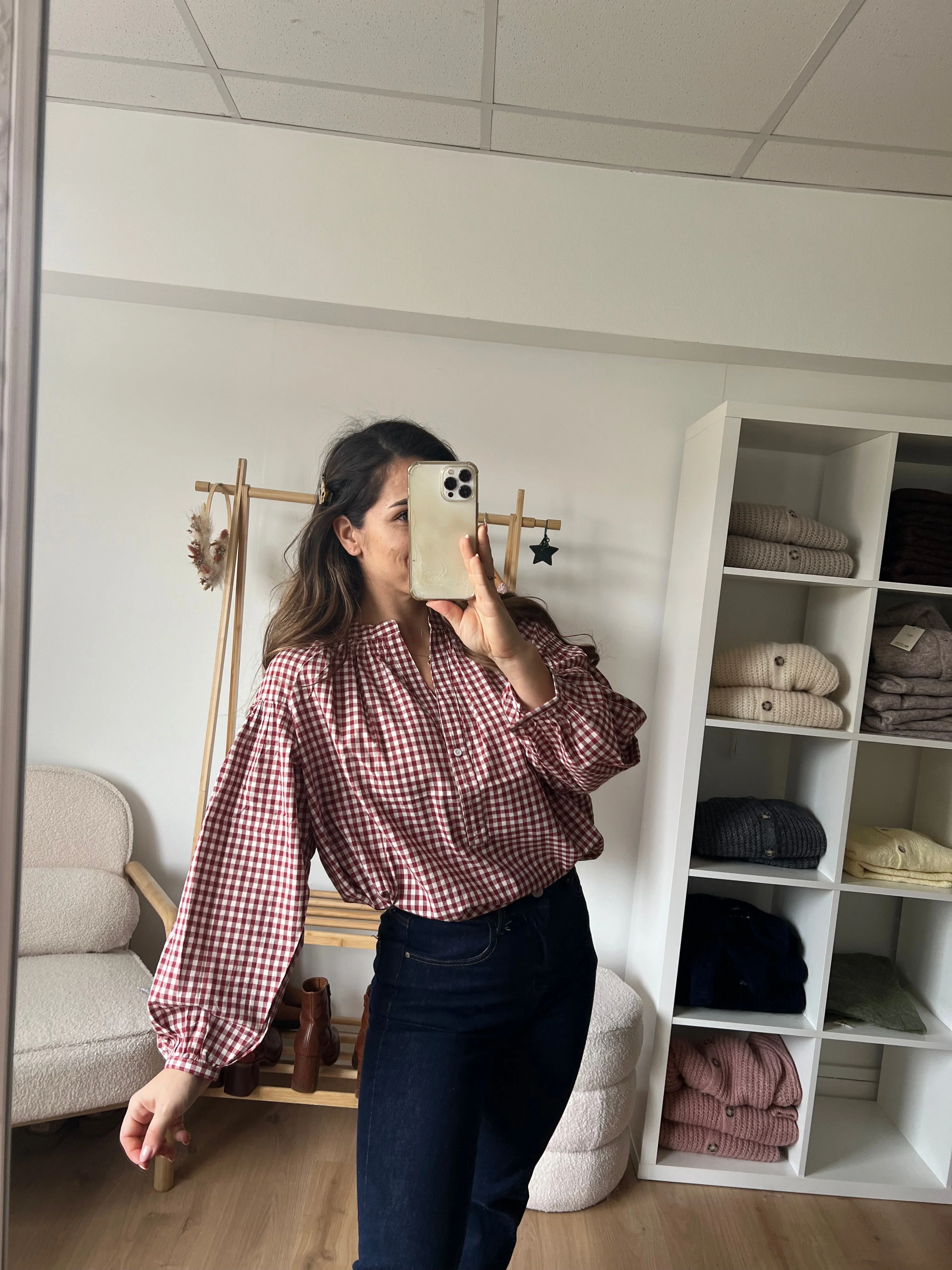 Blouse Vichy Rouge Clothilde - Image 5