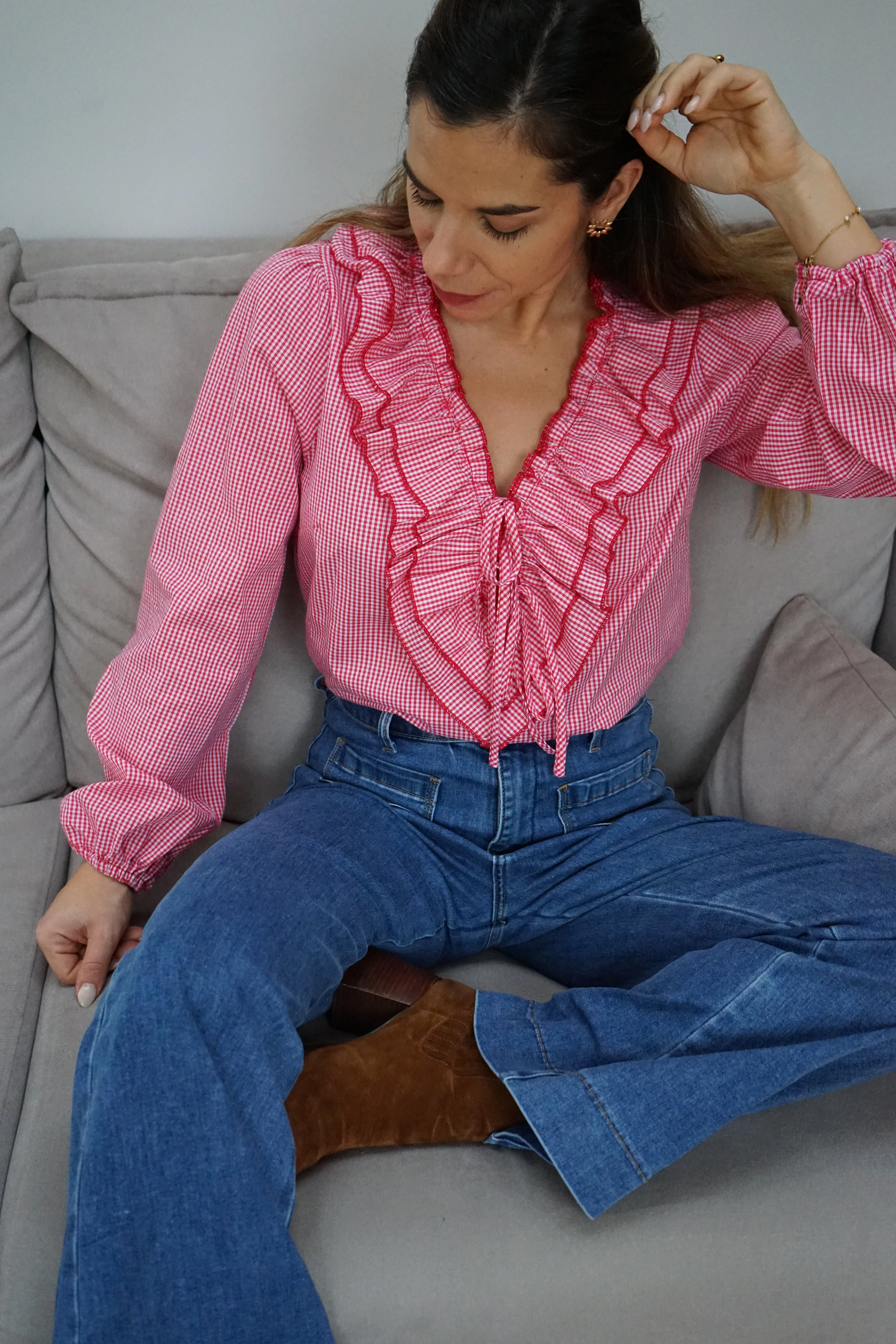 Blouse Vichy Rouge Stella - Image 3