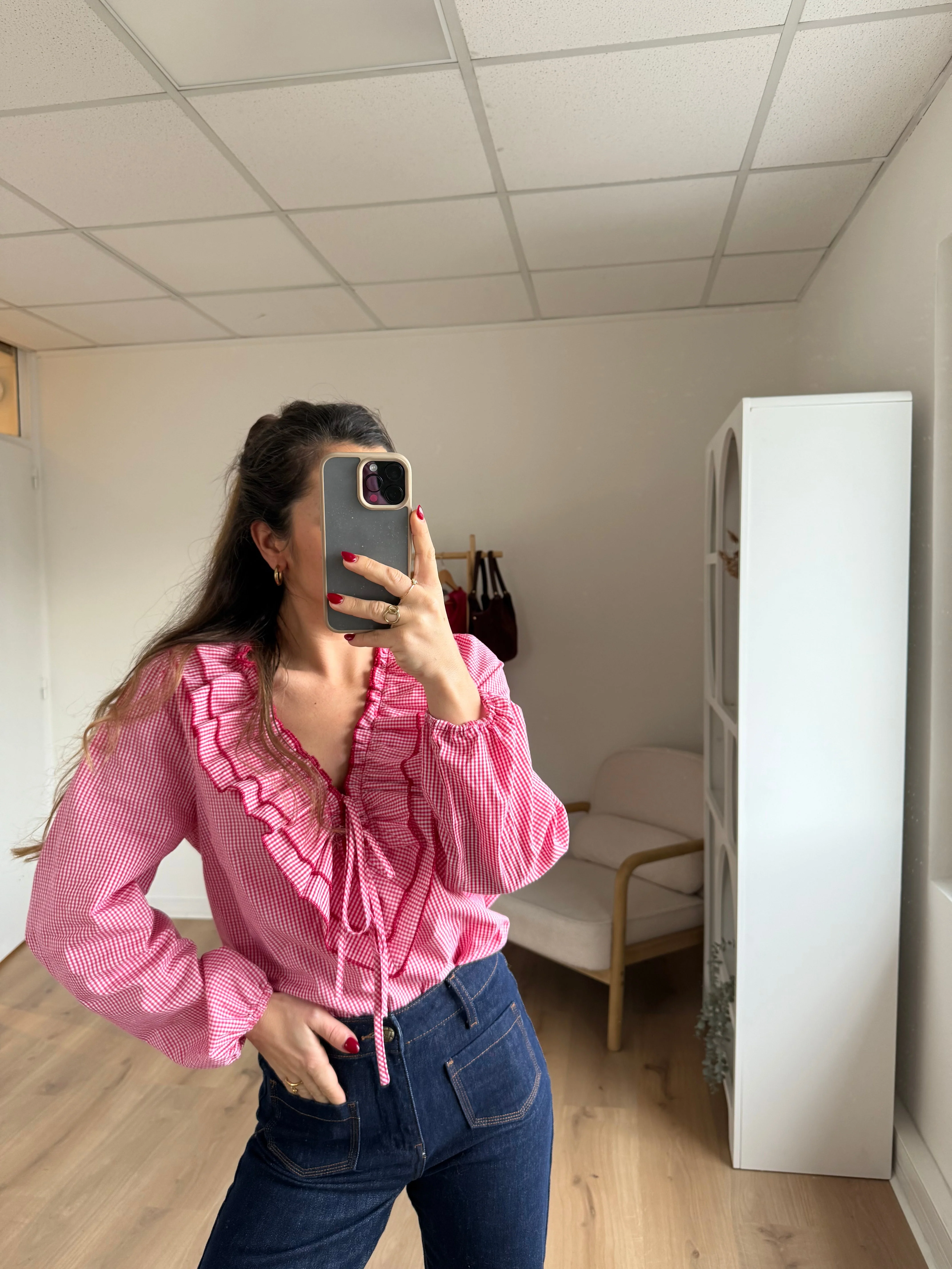 Blouse Vichy Rouge Stella - Image 4