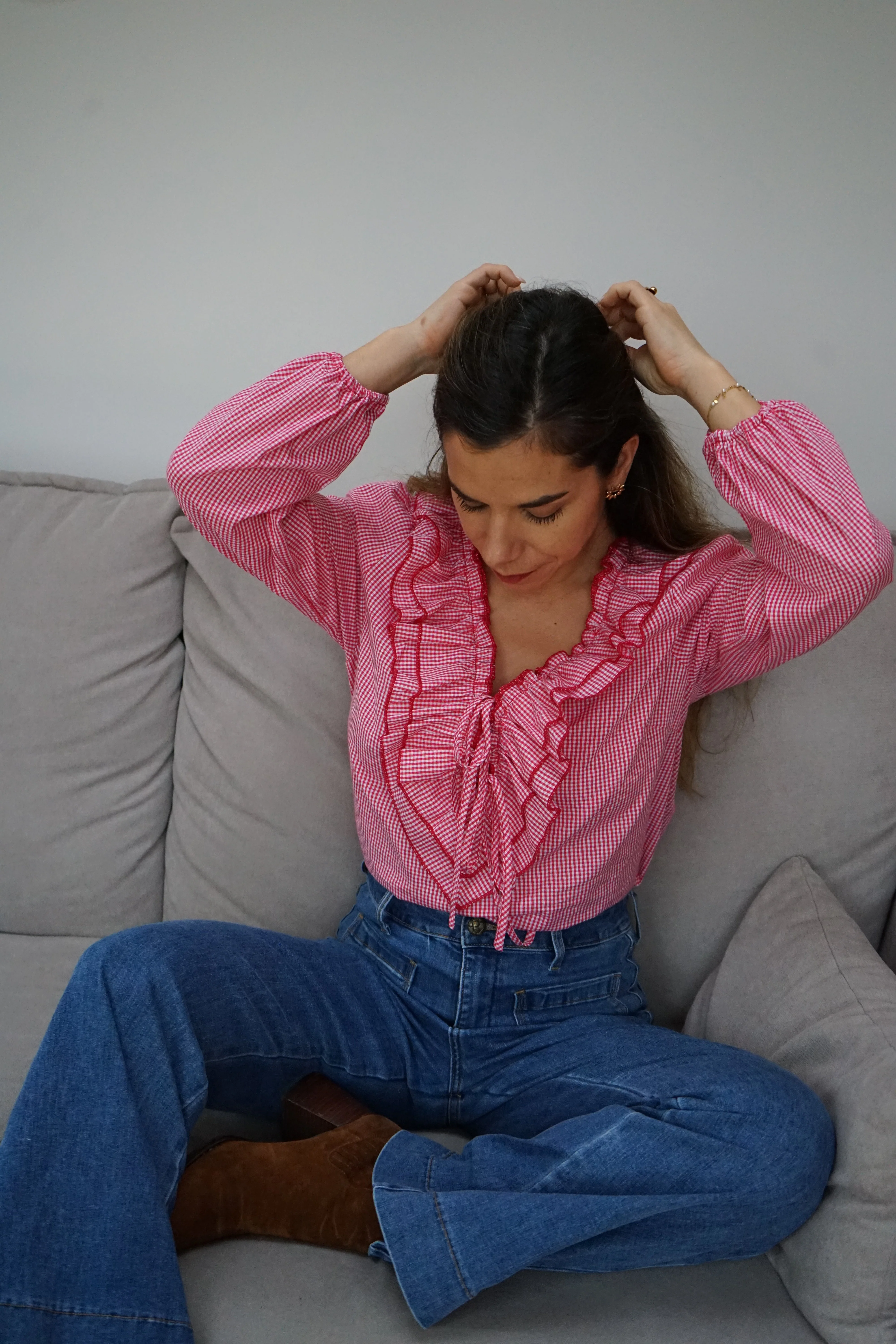 Blouse Vichy Rouge Stella - Image 5