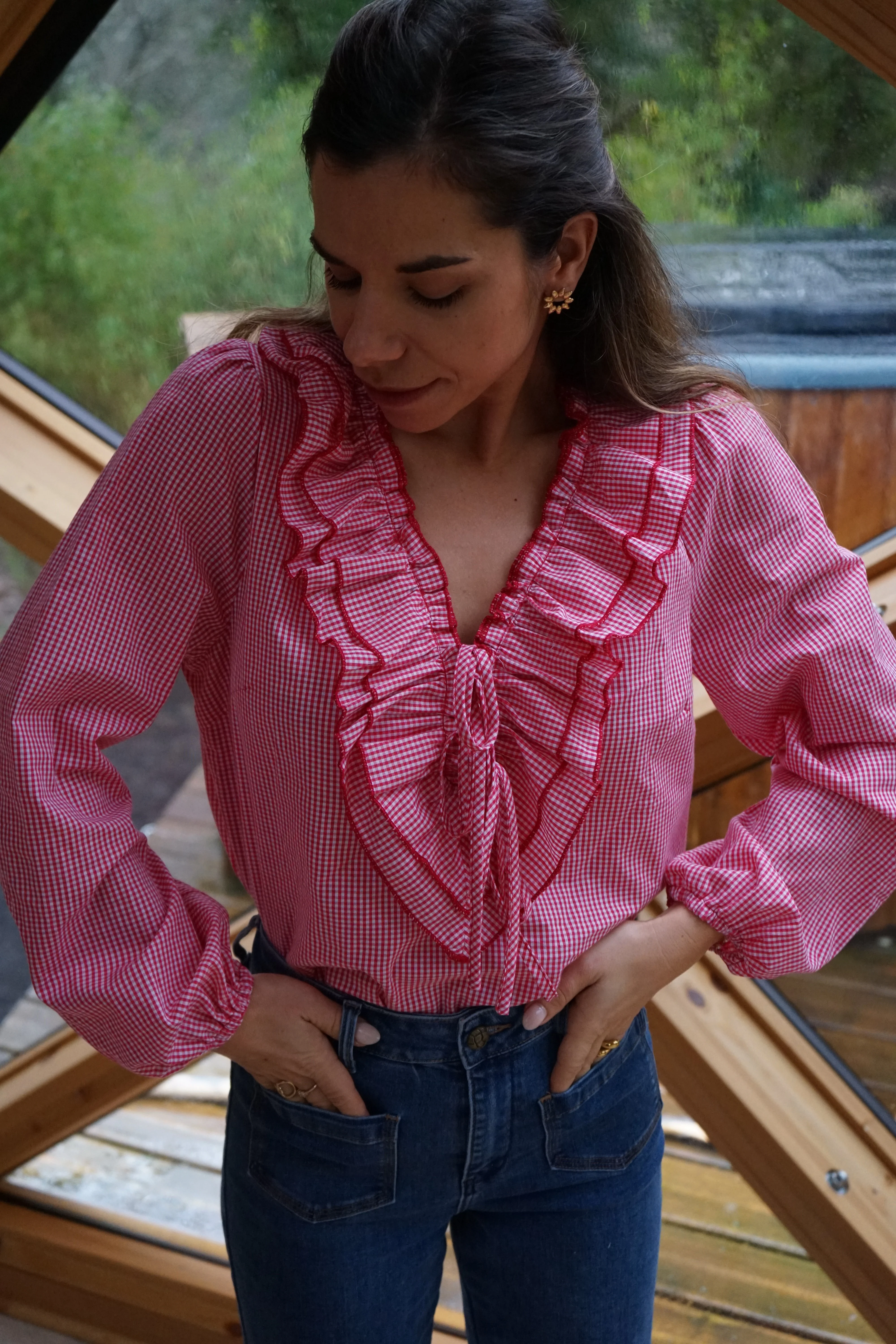 Blouse Vichy Rouge Stella - Image 7