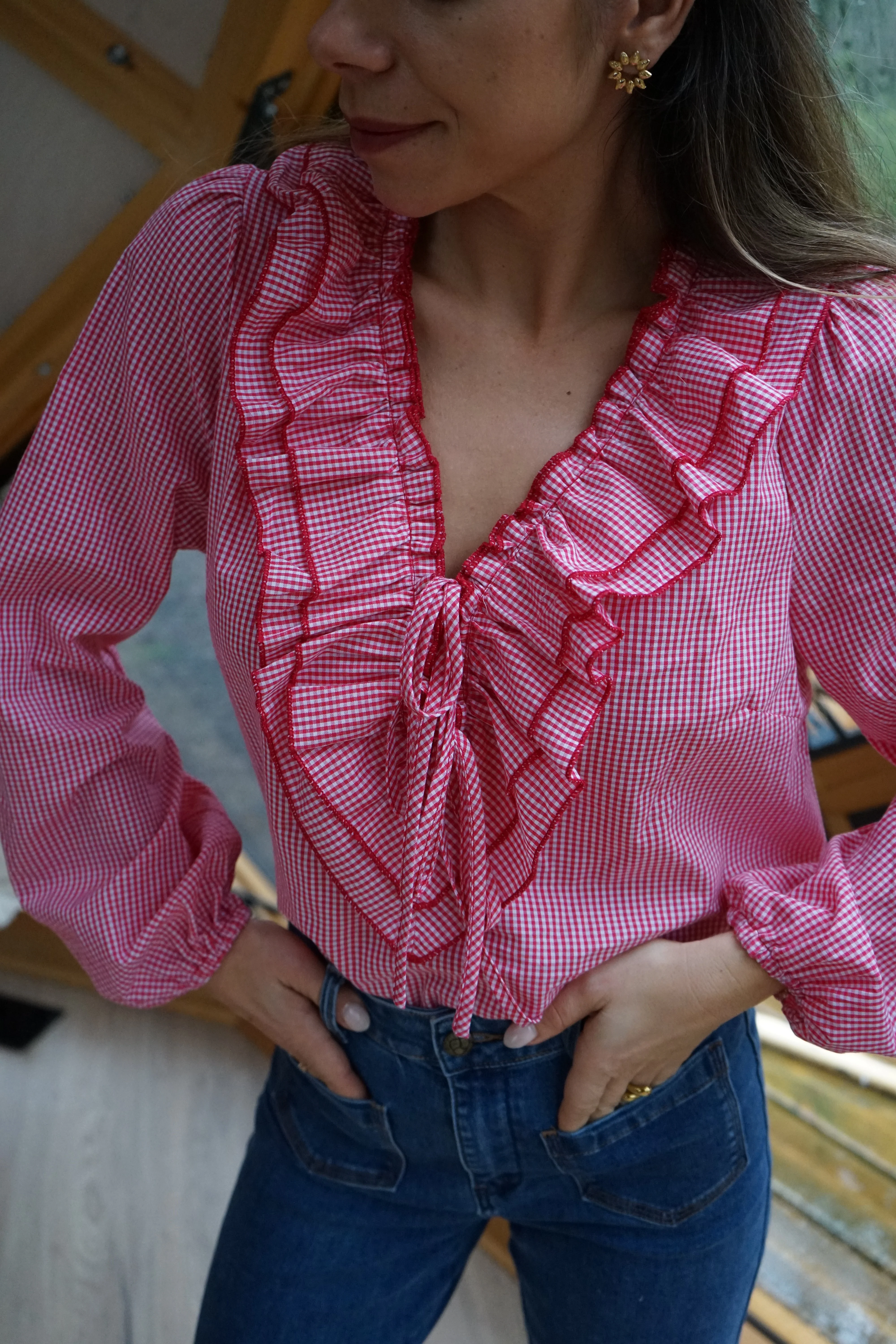 Blouse Vichy Rouge Stella - Image 9