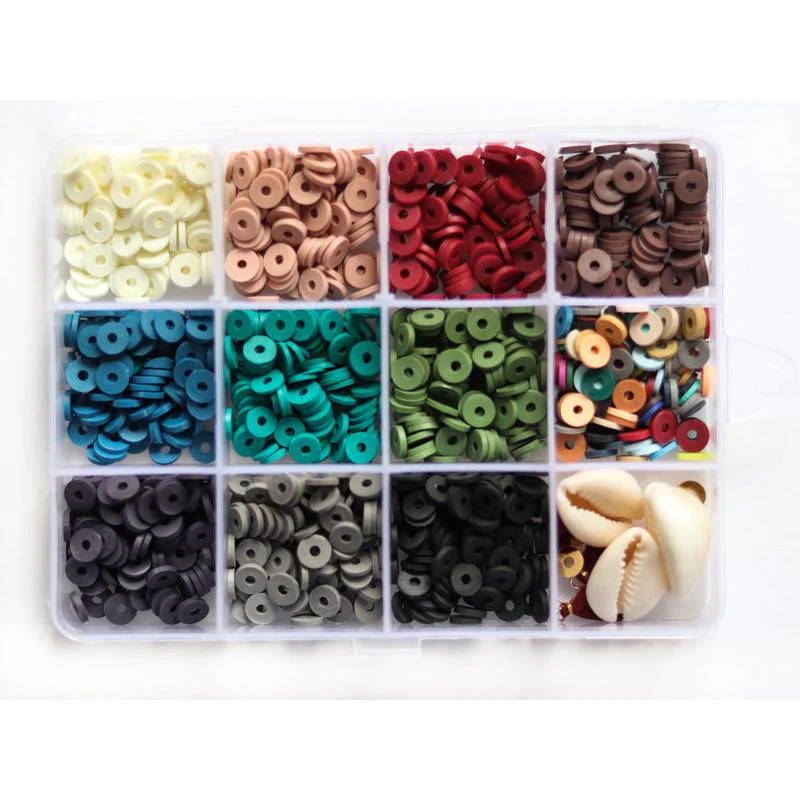 Boite De 11 Couleurs Naturelles De Perles Heishi 6 Mm + Accessoires - Image 2