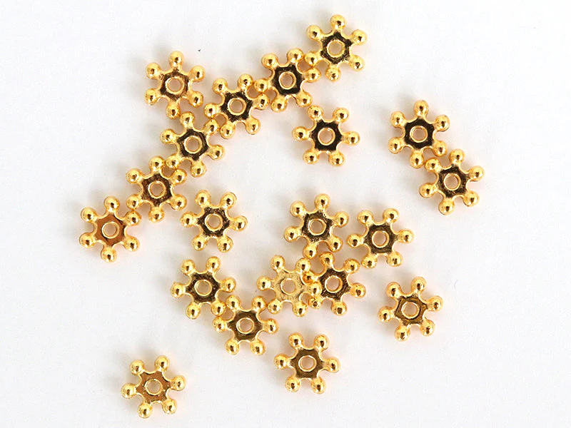 Boite De 20 Perles Heishi Intercalaire - Fleur Dorée 6X2Mm - Image 4