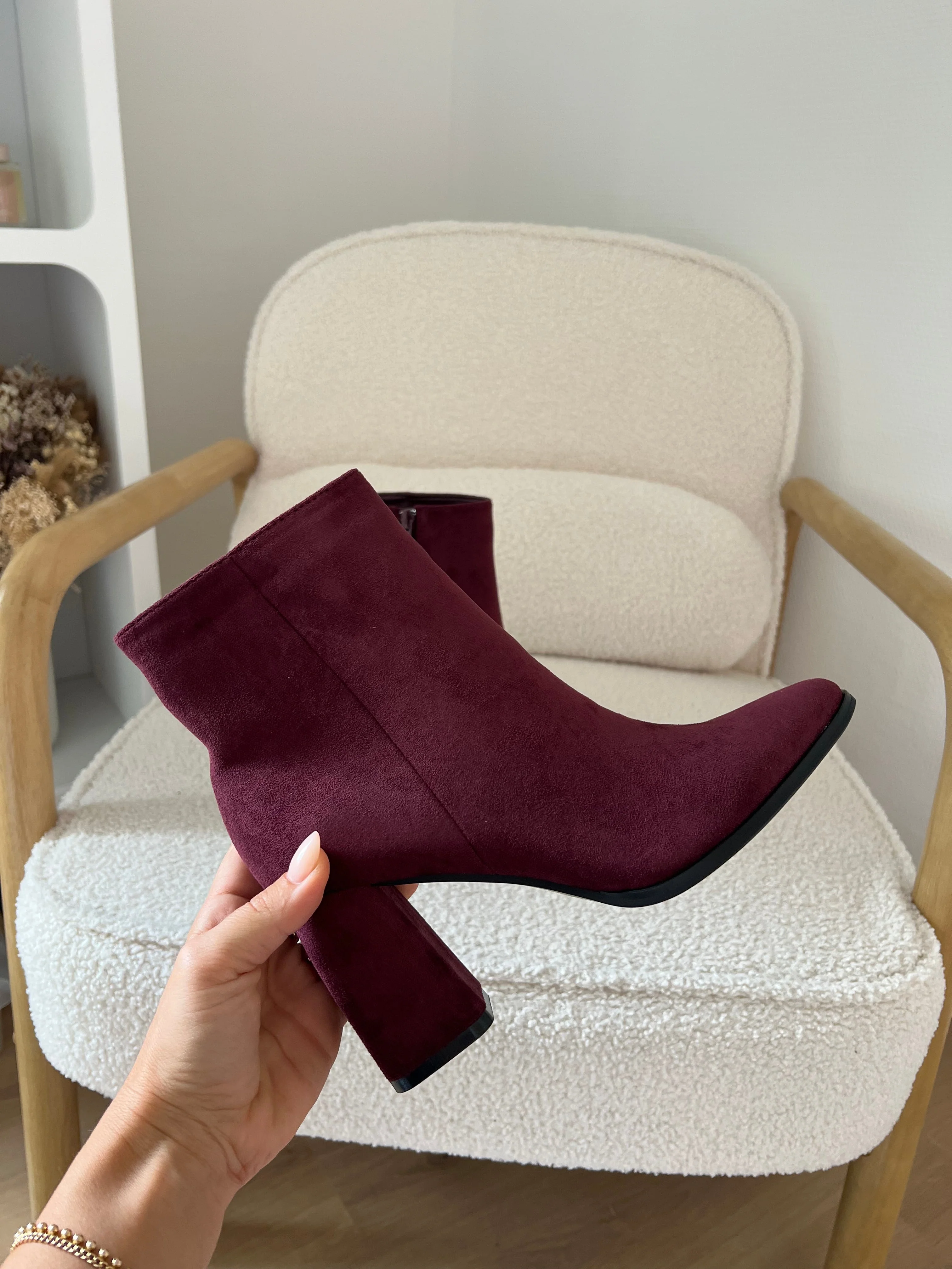 Bottines En Suédine Mia Bordeaux - Image 2