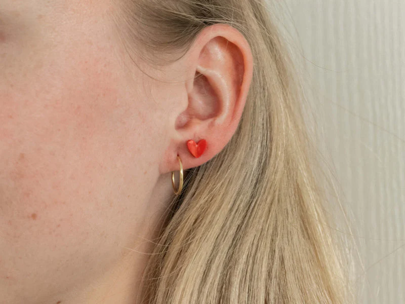 Boucles D'Oreilles En Porcelaine Coeur - La Petite Epicerie - Image 3