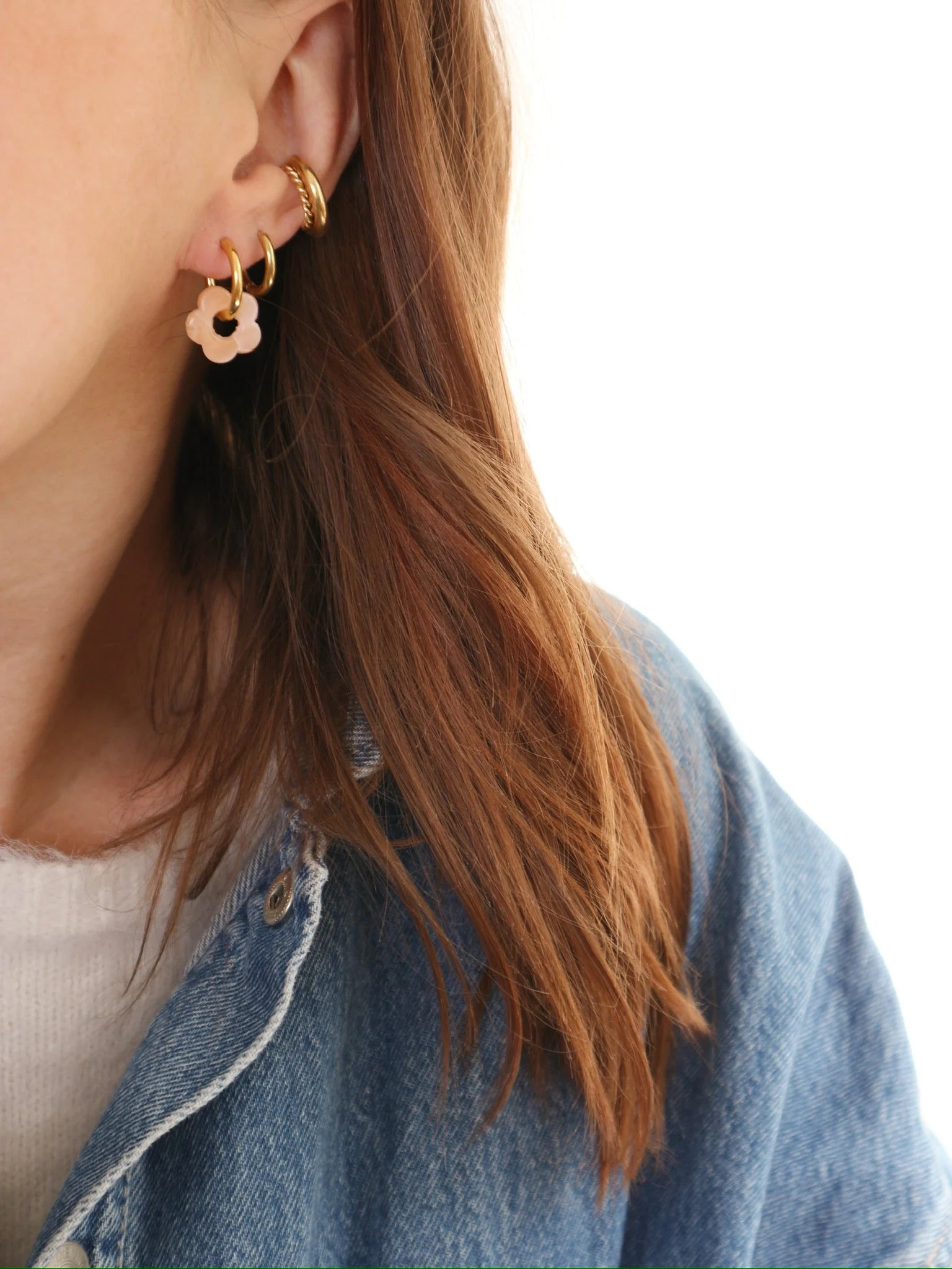 Boucles D'Oreille Fleur Corail - Image 3