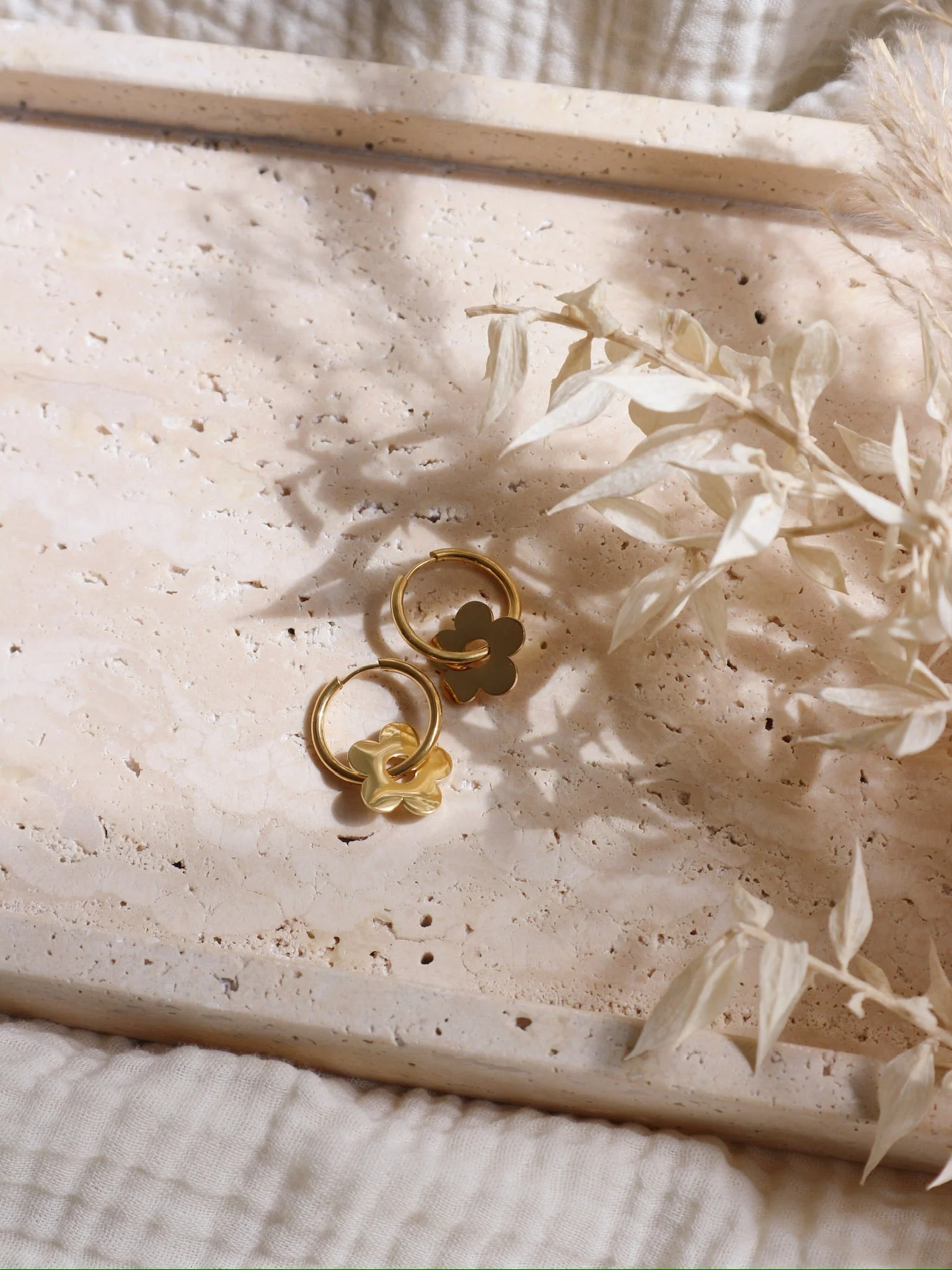 Boucles D'Oreille Fleur Or - Image 2