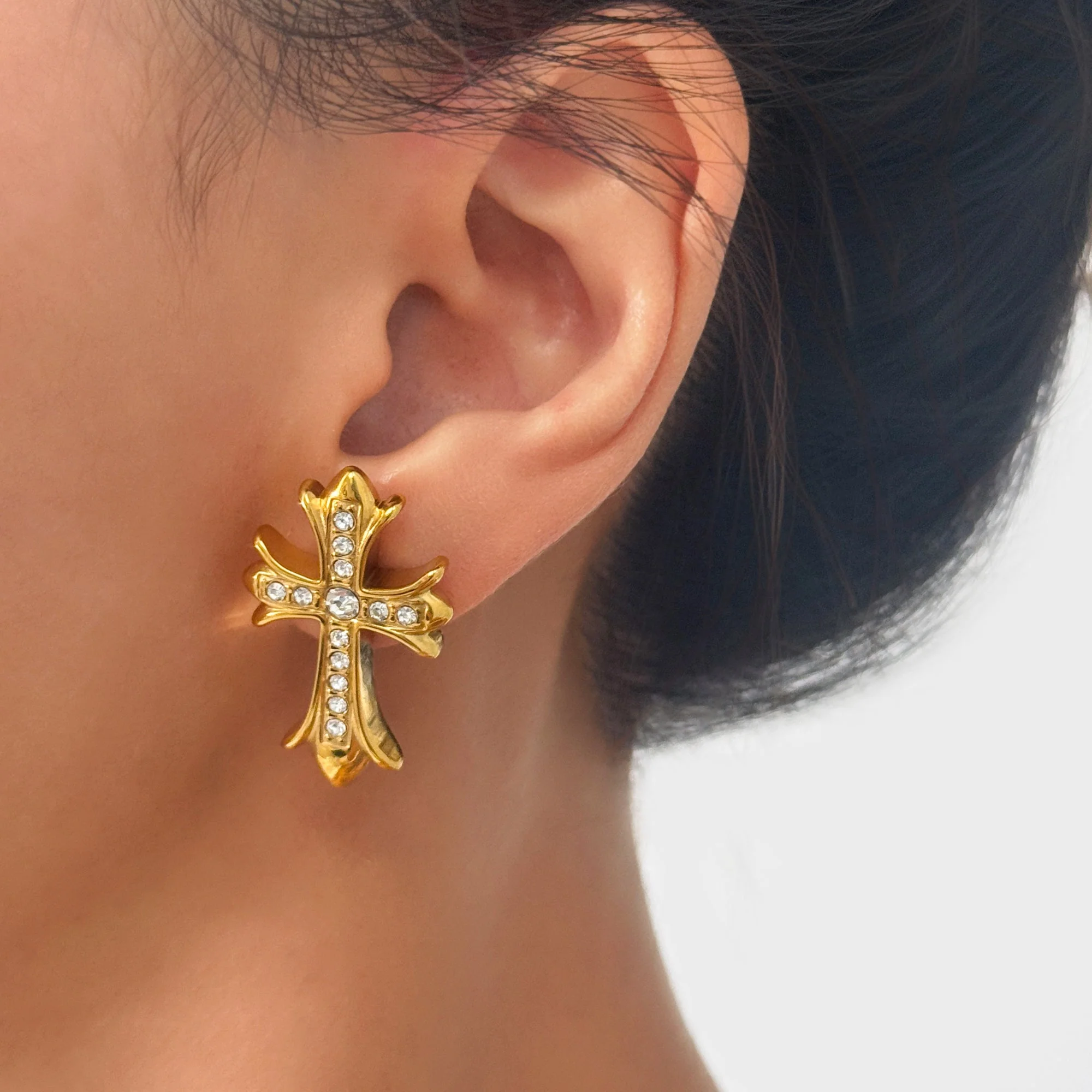 Boucles D'Oreilles Croix Gothic - Image 5