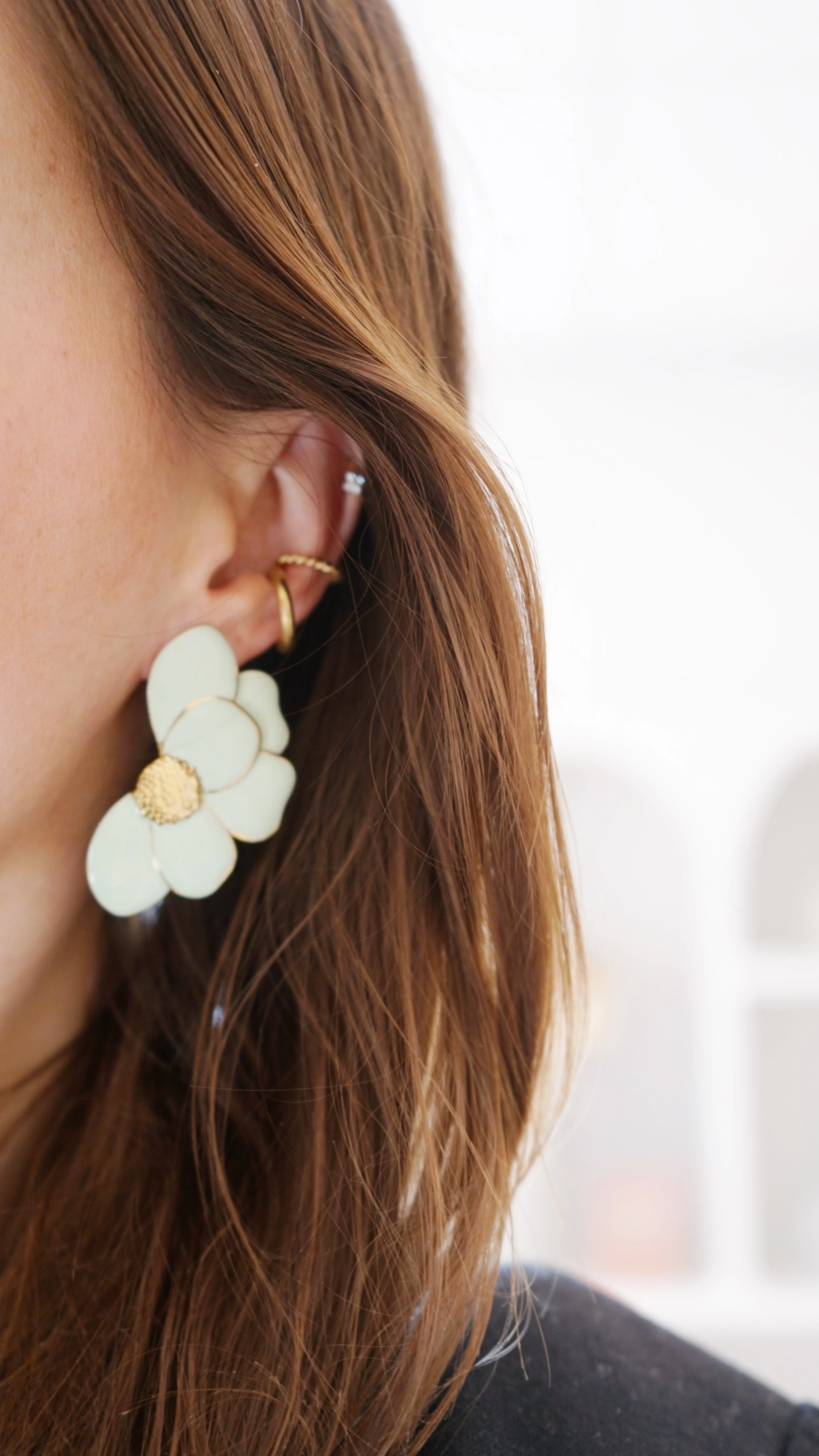 Boucles D'Oreilles Iris Vert D’Eau - Image 2