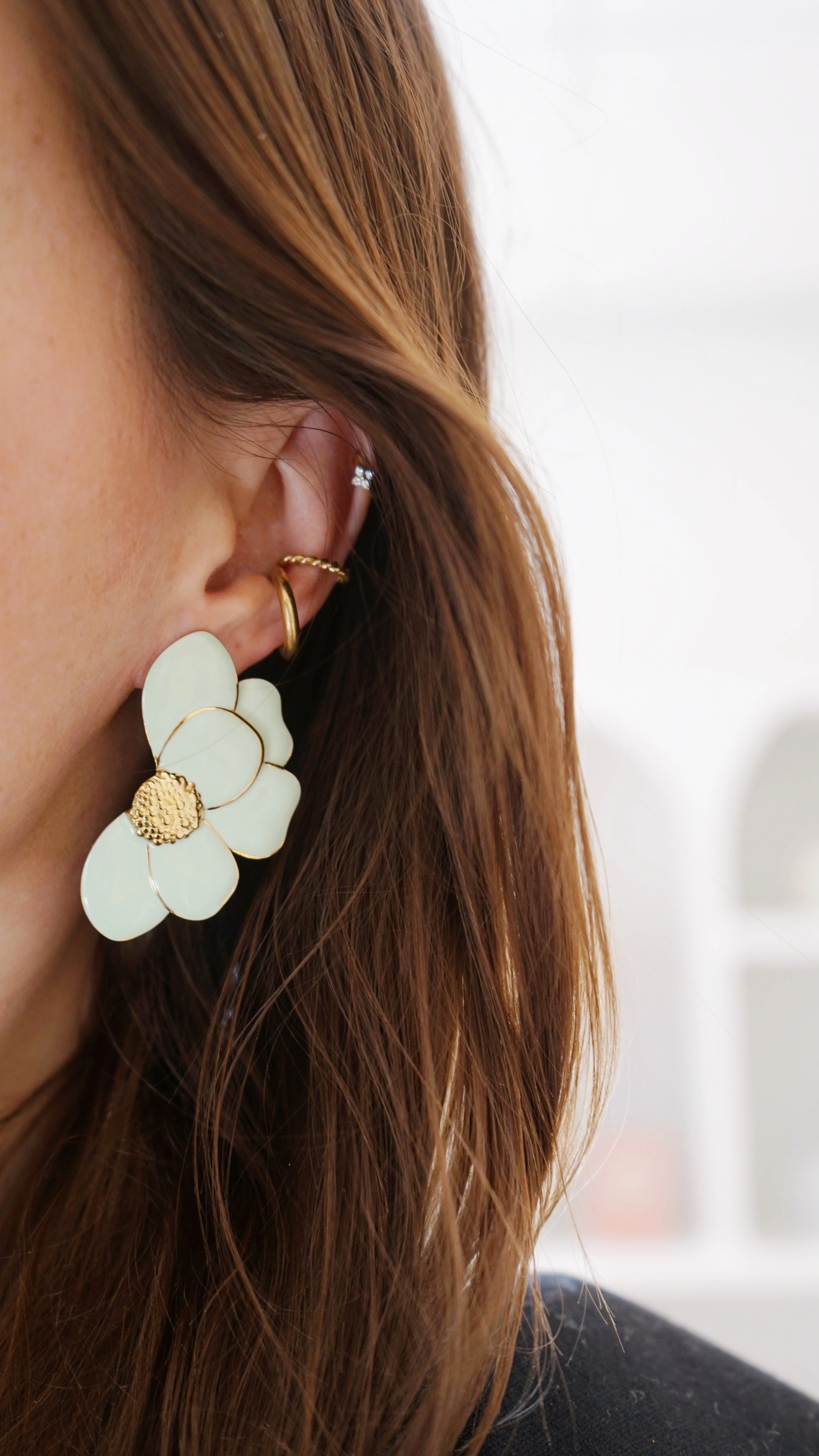 Boucles D'Oreilles Iris Vert D’Eau - Image 3