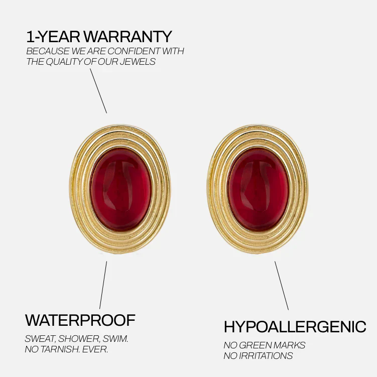 Boucles D'Oreilles Old Money Rouge - Image 4