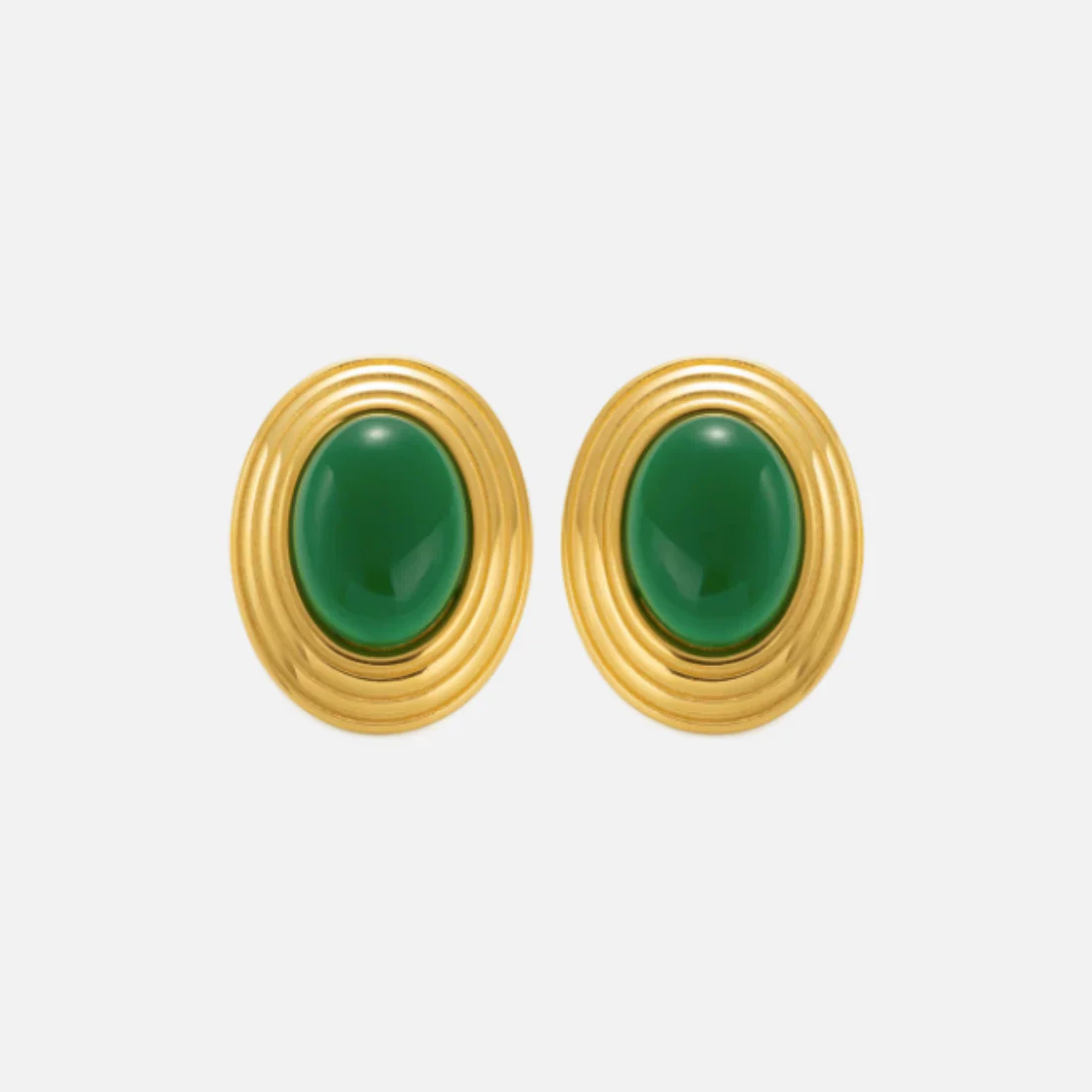 Boucles D'Oreilles Old Money Vert - Image 2