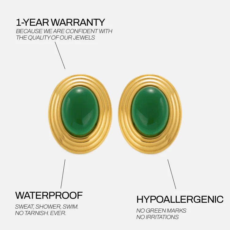 Boucles D'Oreilles Old Money Vert - Image 4