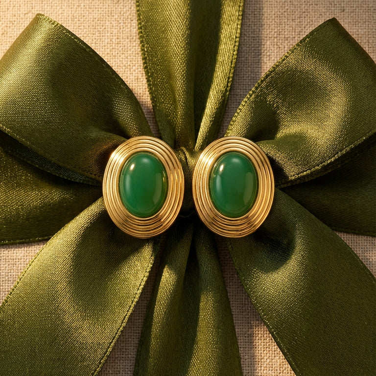 Boucles D'Oreilles Old Money Vert - Image 6