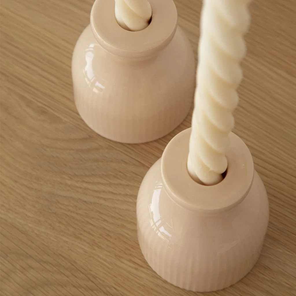 Bougeoir En Céramique Lus - Poudré - Image 4