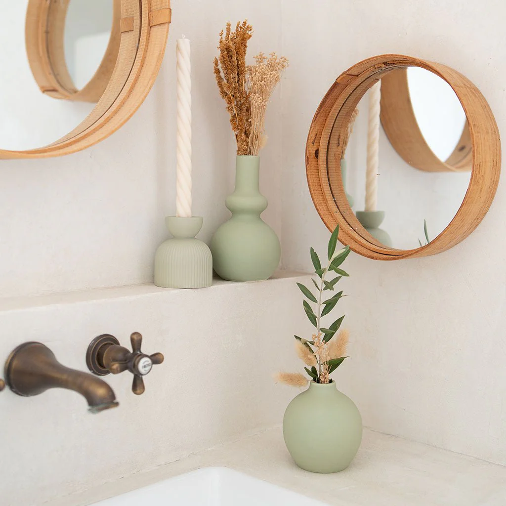 Bougeoir En Céramique Lus - Vert - Image 3