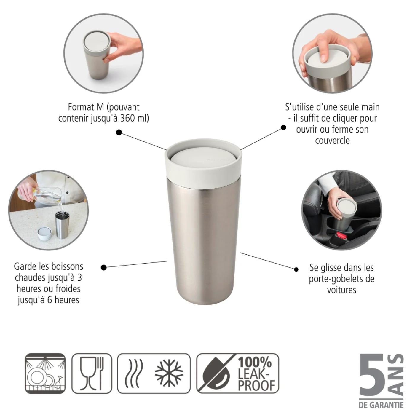 Make & Take - Mug Isotherme - 0,36 L - Light Grey - Image 4