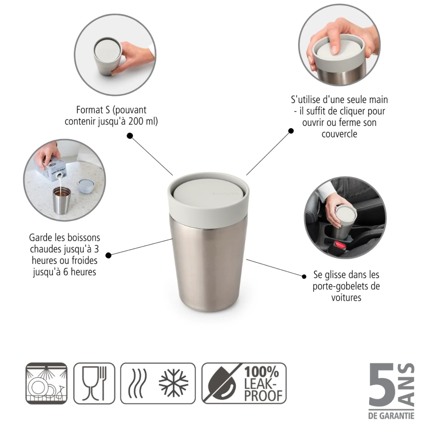 Make & Take - Mug Isotherme - 0,2 L - Light Grey - Image 4