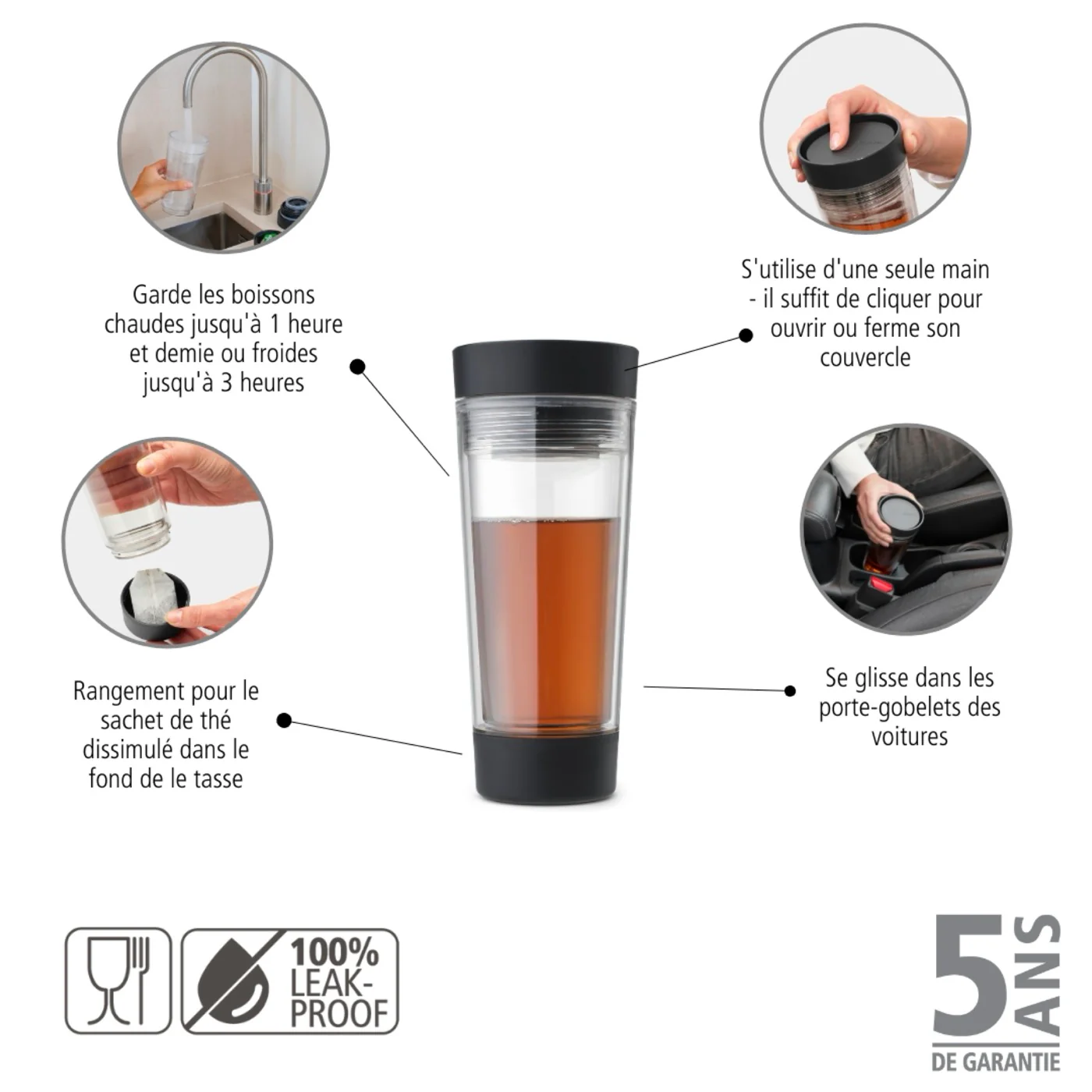 Make & Take - Tasse À Thé De Voyage 0,36 L - Dark Grey - Image 6