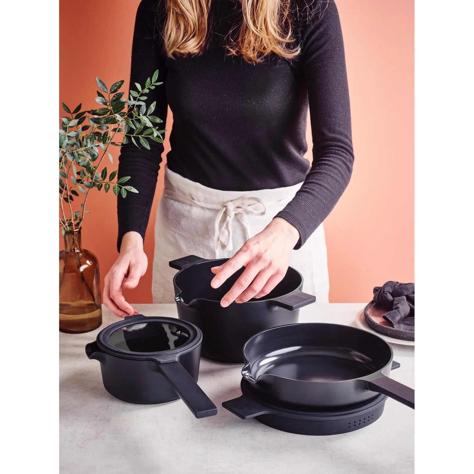 Compact - Gamme - Set 5 En 1 - Antiadhésif - Black - Image 3