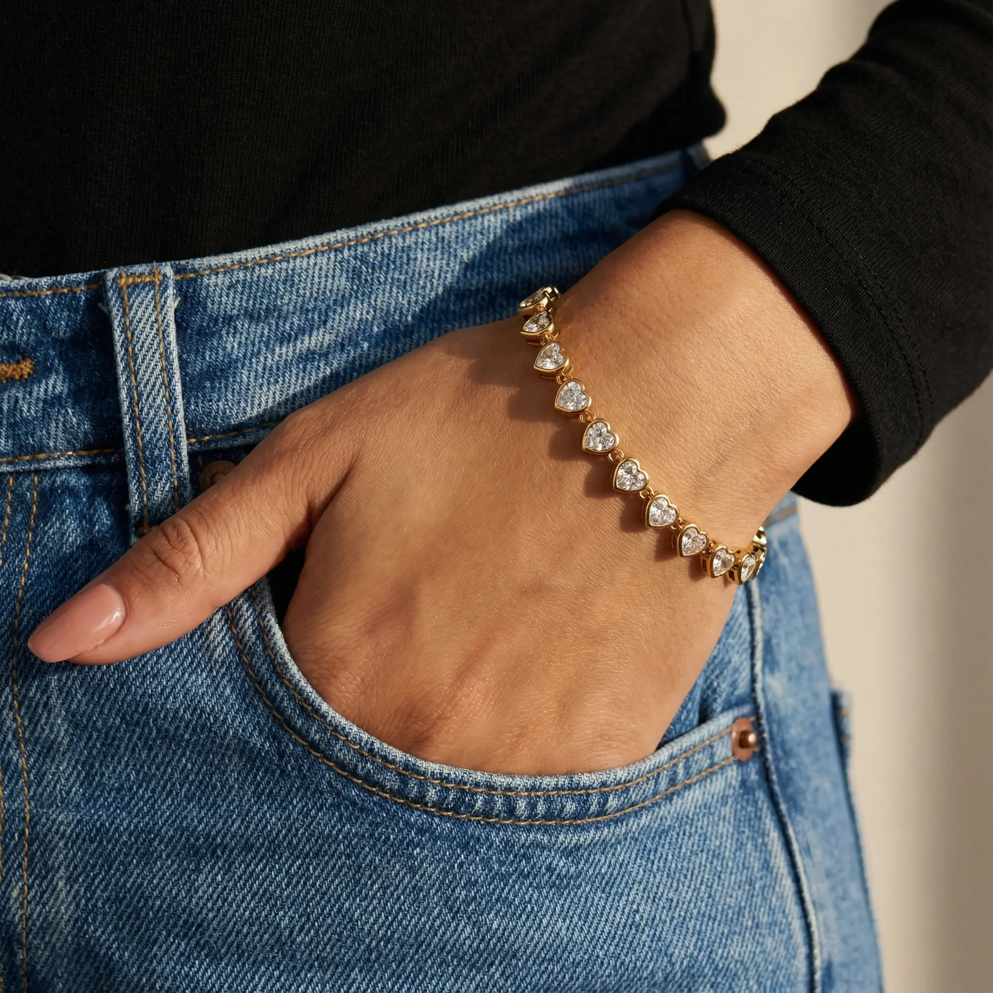 Bracelet Riviere Coeur - Image 3
