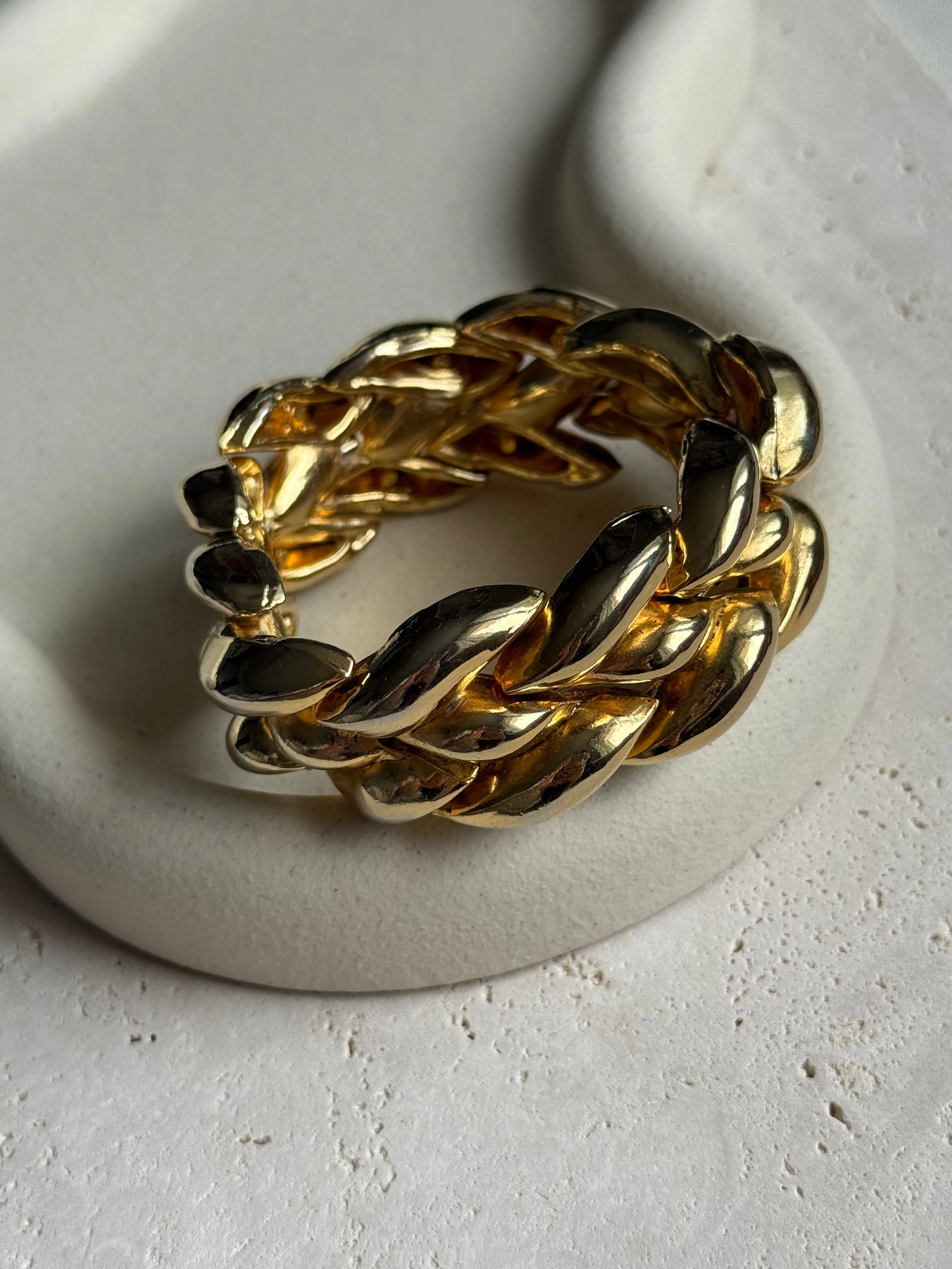 Ungaro - Bracelet Vintage - Maille Épi Articulée - Image 2