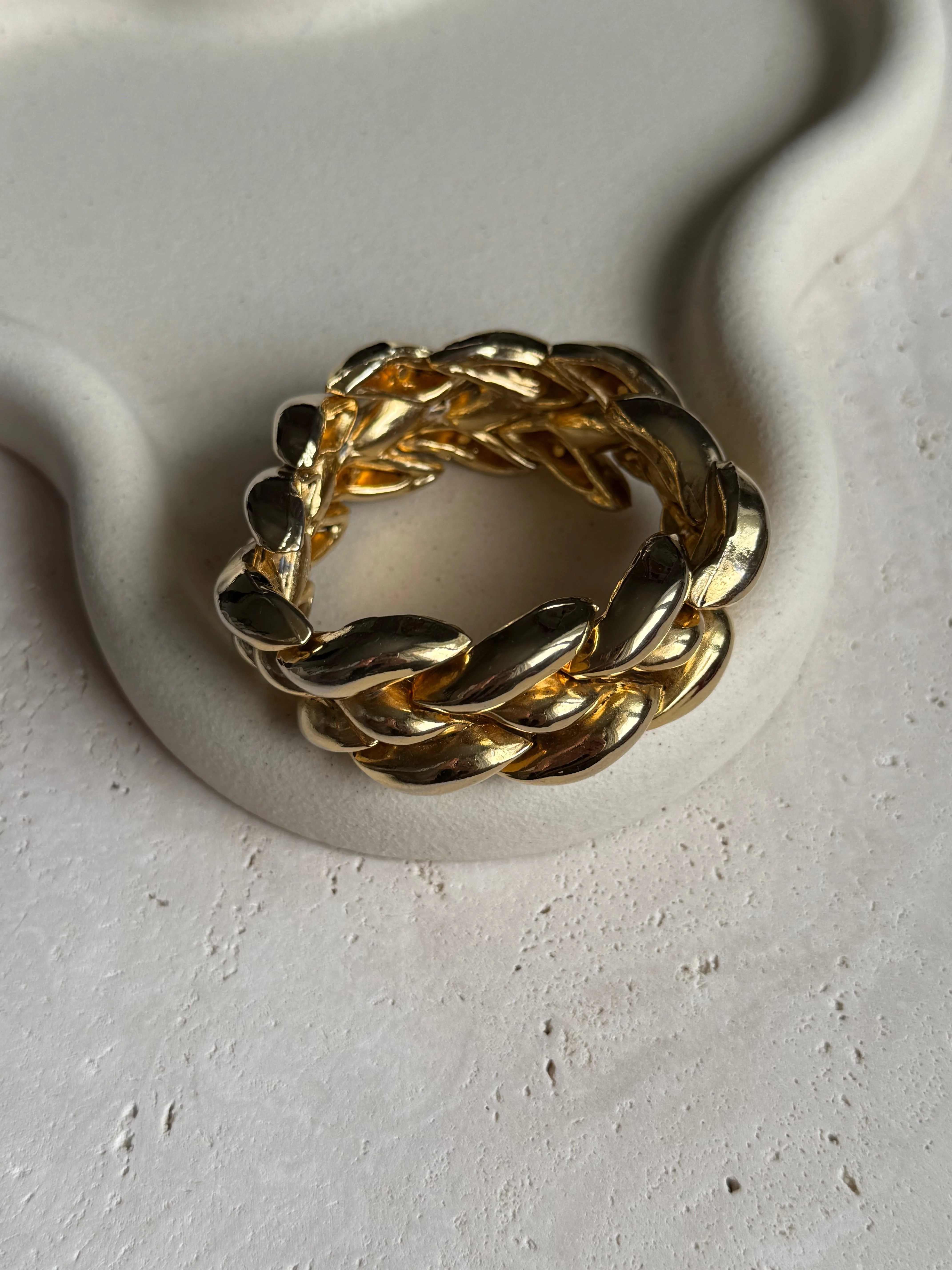 Ungaro - Bracelet Vintage - Maille Épi Articulée - Image 4