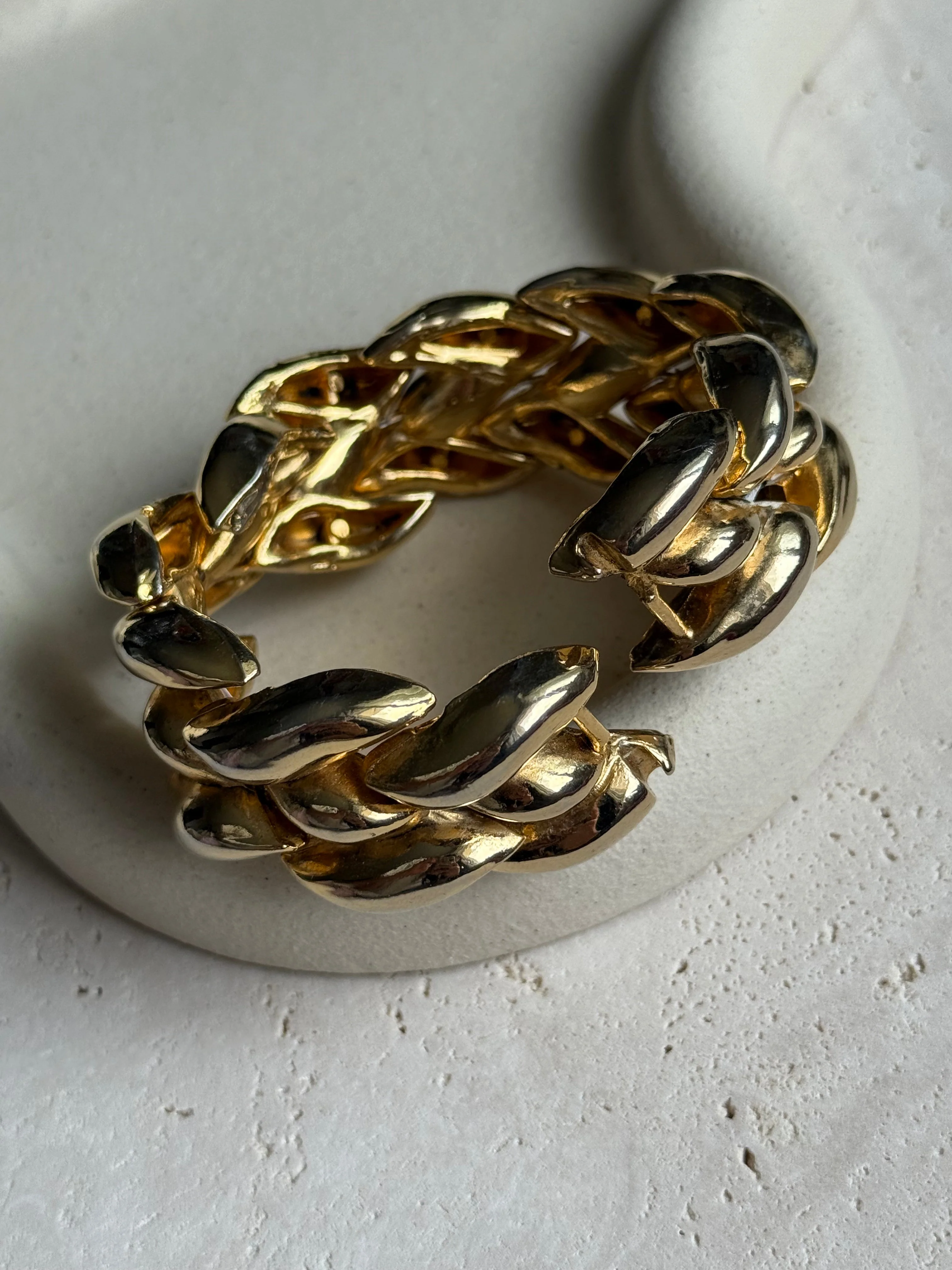 Ungaro - Bracelet Vintage - Maille Épi Articulée - Image 5